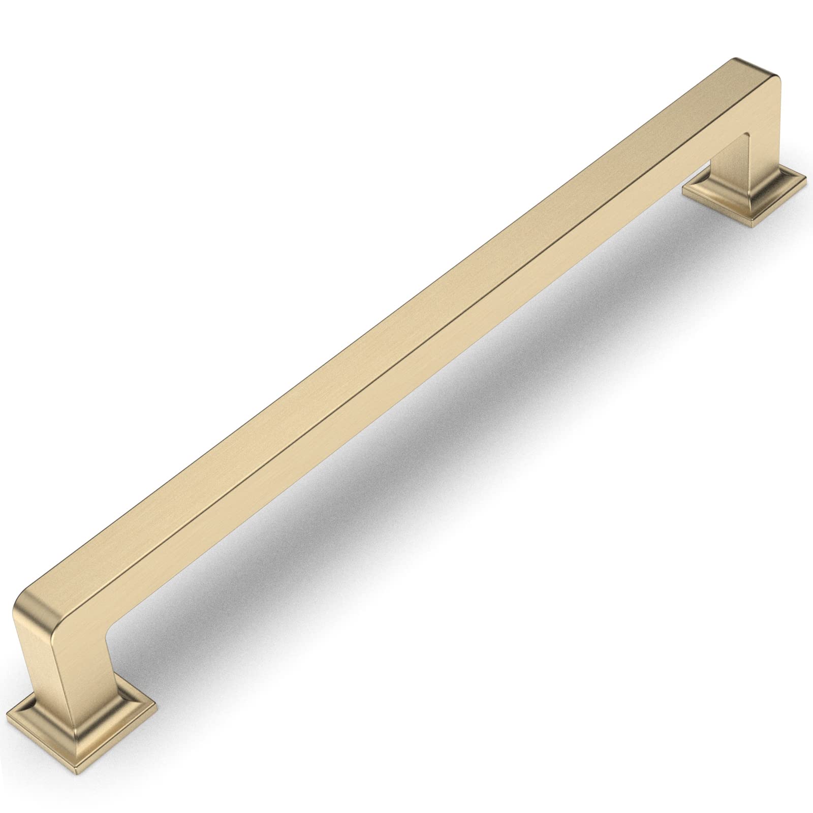 Amerdeco 6 Pack Brushed Brass Cabinet Pulls - 10 Inch Hole Centers, Kitchen Cabinet Handles & Drawer Pulls, Durable Cabinet Hardware for Kitchen, Bathroom & Office (ZH0019) - Perfect for Modern Home Renovation & Furniture Upgrade