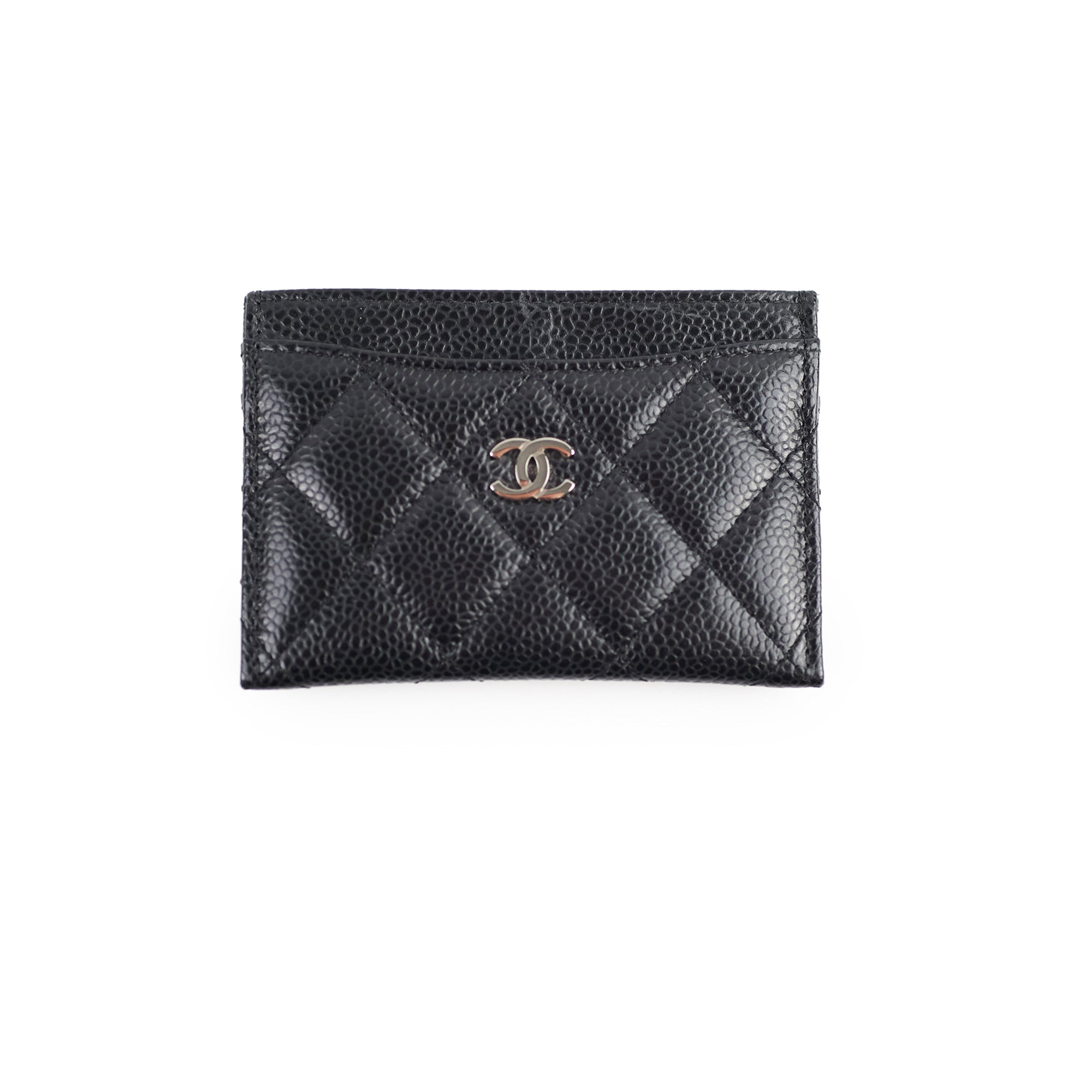 Chanel 5-Slot Caviar Leather Black Card Holder Wallet - Luxury Compact Organizer for Credit Cards & IDs | Perfect for Everyday Use, Travel & Gifting