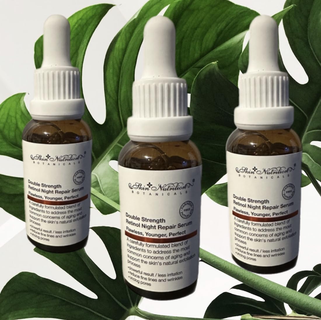 3 Pack Double Strength Retinol Serum for Face - Anti Aging Skincare Treatment for Wrinkles & Fine Lines - Night Cream for Women & Men - Perfect for Dry Skin & Mature Skin Care Routine