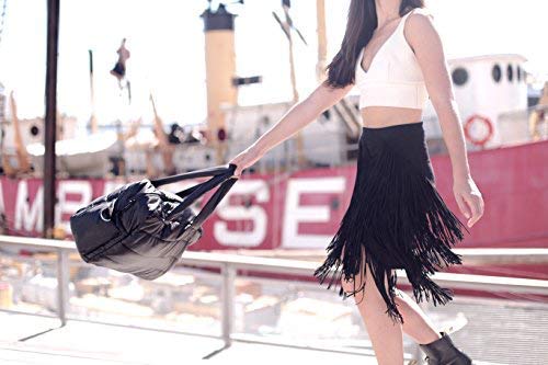 7AM Voyage Waterproof Diaper Bag for Baby - Large Multifunctional Tote with Stroller Straps, Changing Pad & Padded Shoulder Straps | Perfect for Travel, Gym & Daily Use | Black Baby Bag for Moms