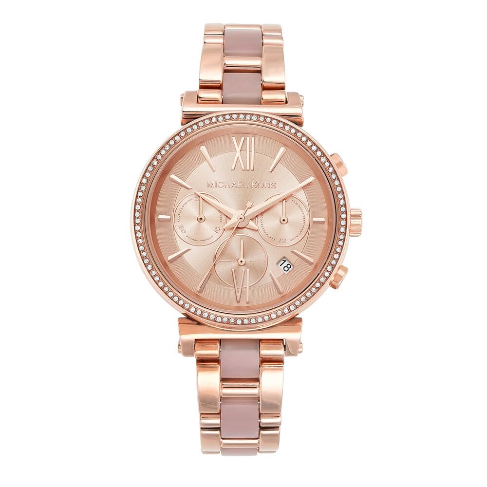 Michael Kors Parker Women's Watch - Stainless Steel & Pavé Crystal Watch with Interchangeable Steel, Leather, or Silicone Bands | Elegant Accessory for Work, Parties & Everyday Wear
