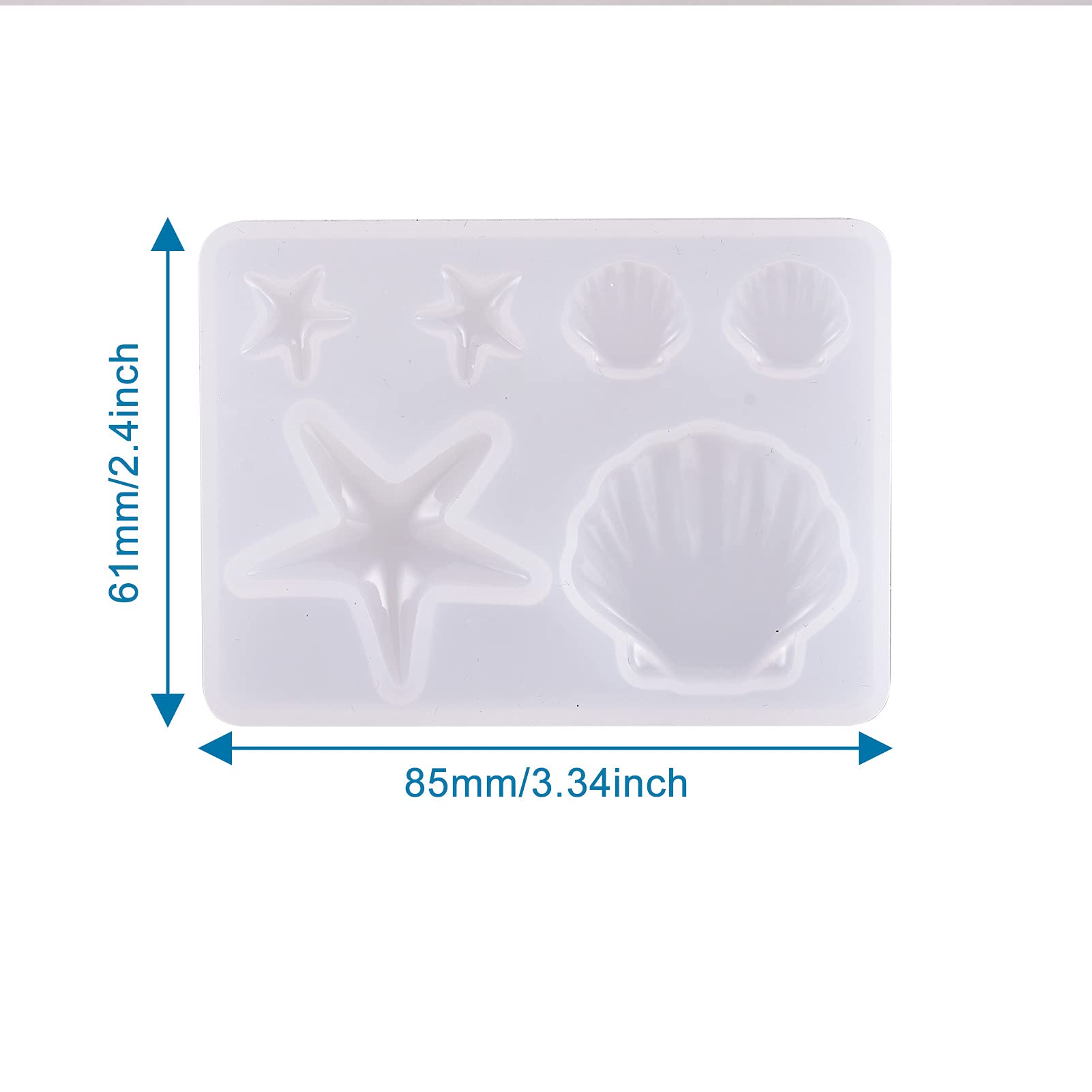 5pcs Silicone Starfish Shell Molds - DIY Marine Organism Resin Casting Molds for UV Epoxy Jewelry Making, Summer Beach Theme Crafts, Home Decor & Gift Ideas