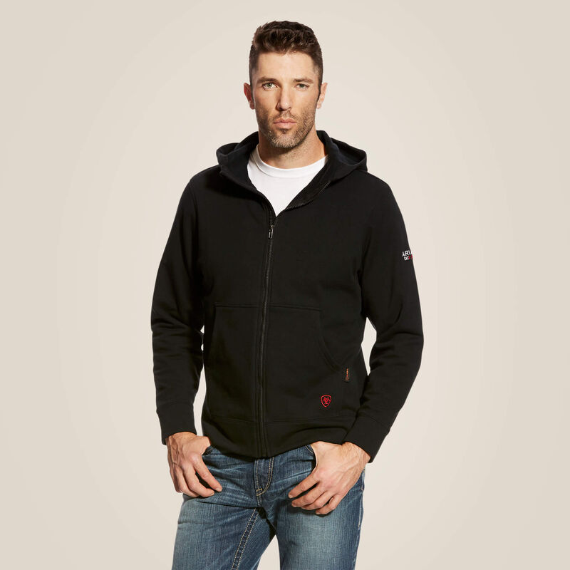 Ariat Men's FR DuraStretch Full Zip Hoodie - Flame Resistant Workwear for Construction & Outdoor Activities