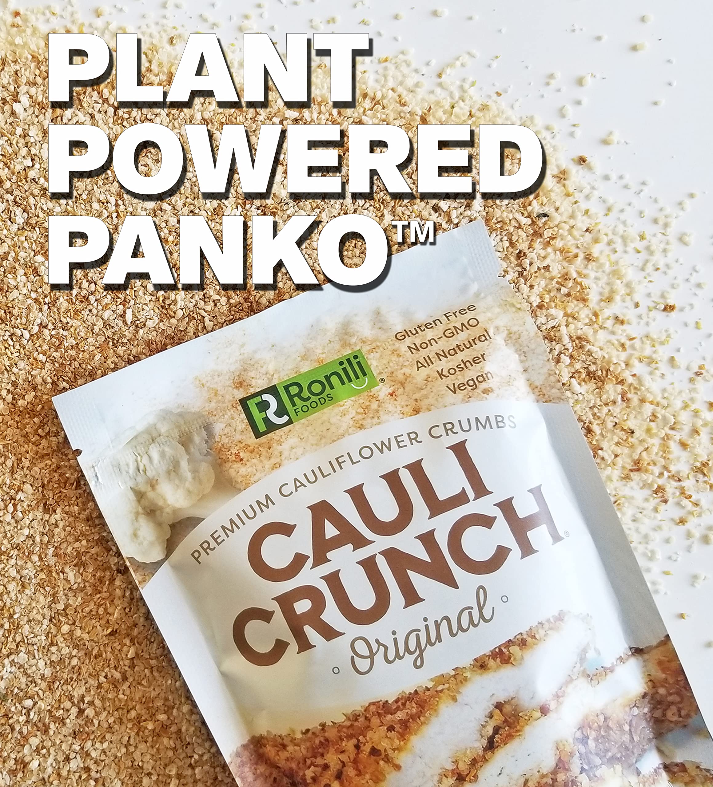 Cauli Crunch Original Gluten Free Cauliflower Bread Crumbs – Vegan, Kosher, Non-GMO Certified, All Natural Bread-Free Alternative (3-Pack) | Perfect for Keto, Paleo & Low-Carb Diets, Great for Breading Chicken, Fish & Veggies