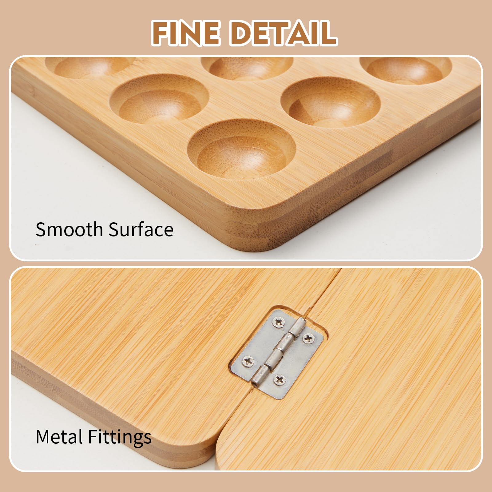 Foldable Wooden Egg Basket Holder - Holds 36 Eggs, Space-Saving Countertop Storage for Fresh Eggs - Perfect for Chicken Owners, Parents with Kids & Kitchen Organization - Ideal for Farmhouse, Breakfast Display & Small Kitchen Spaces