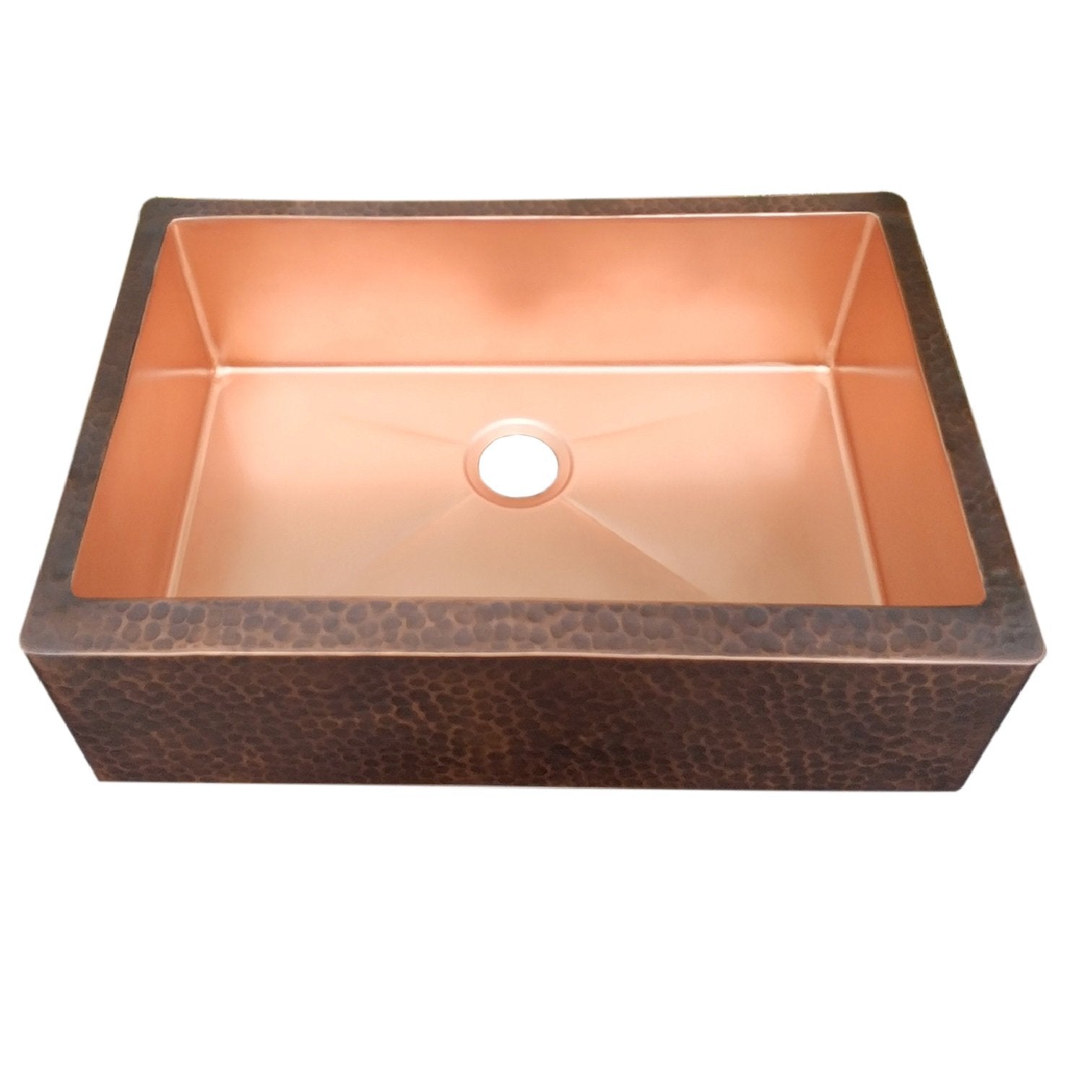 Premium 14 Gauge Farmhouse Apron Copper Kitchen Sink - Single Bowl Stainless Steel Design for Modern Farmhouse & Rustic Kitchens | Perfect for Busy Home Cooks & Professional Chefs