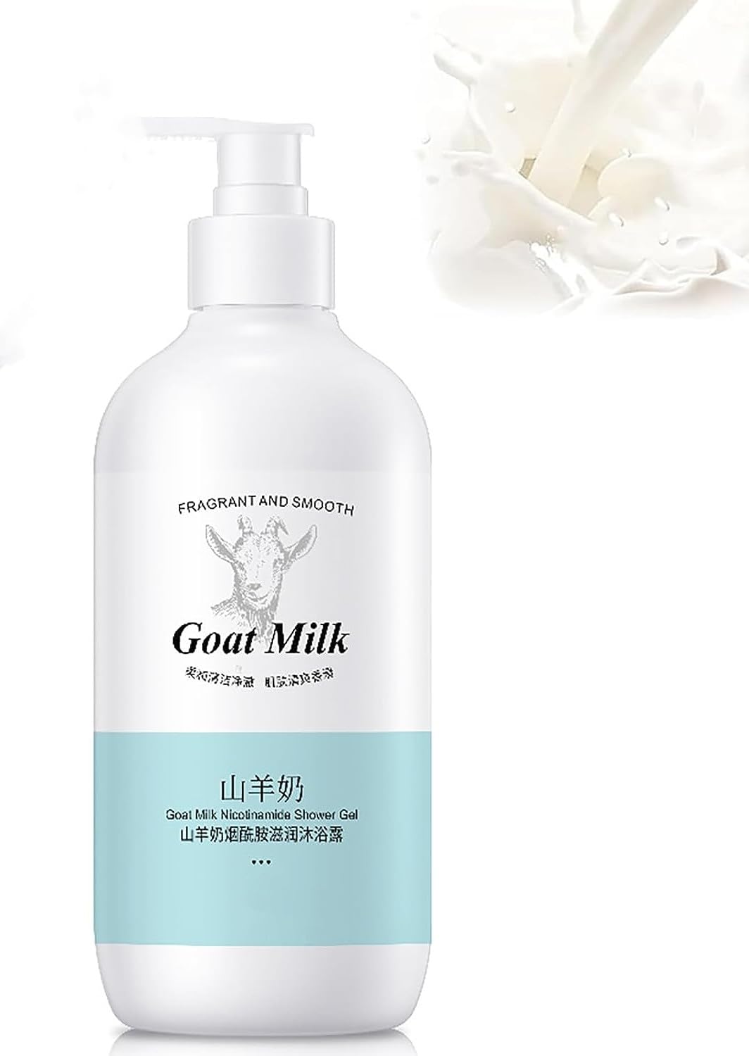 Goat Milk Whitening Body Wash for Women - Deep Cleaning & Moisturizing, pH Balancing Body Cleanser, Gentle & Non-Irritating, 16.9 fl oz - Perfect for Daily Skincare Routine & Sensitive Skin Care