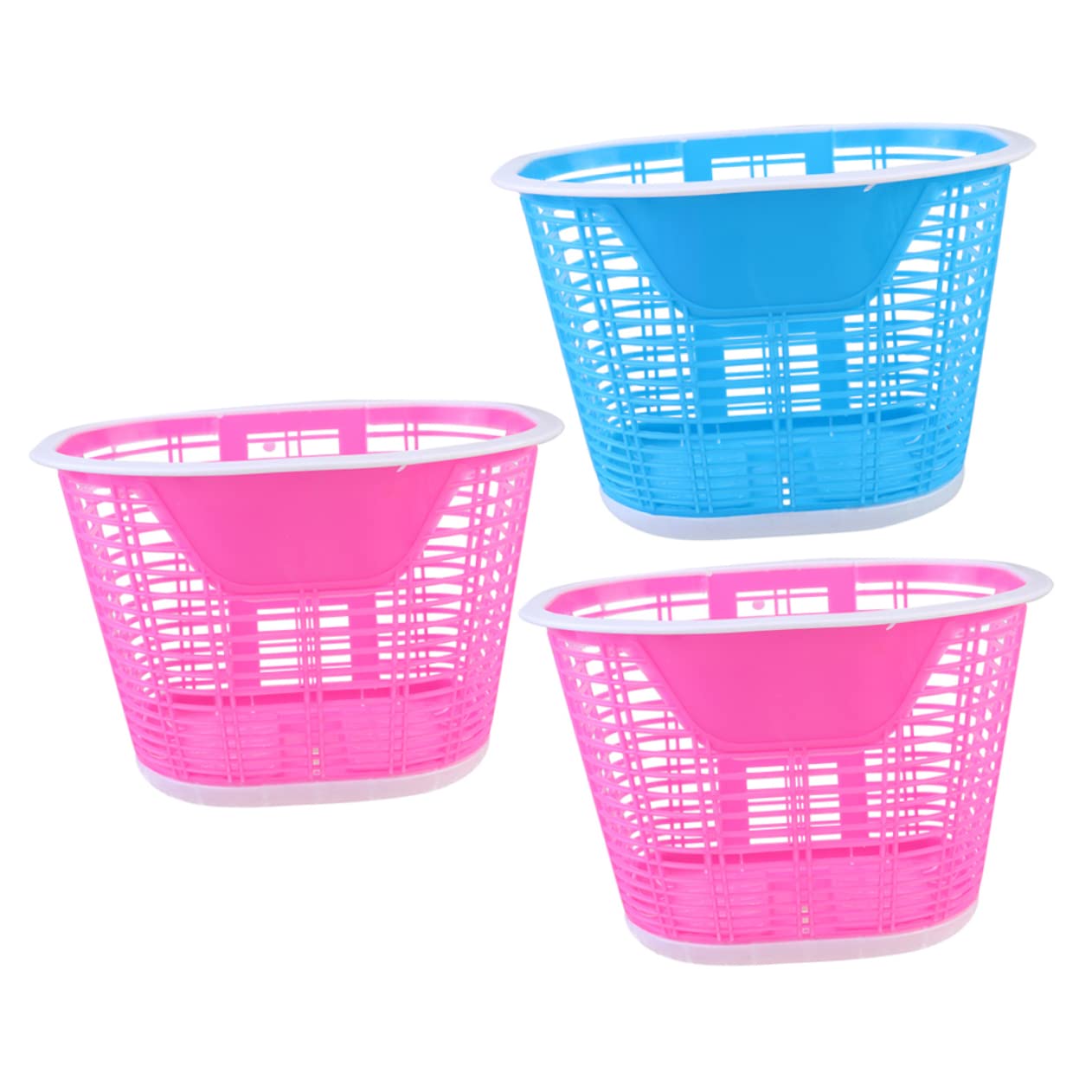 Toddmomy 3-Piece Plastic Bicycle Storage Basket Set - Durable Bike Accessories for Kids & Children - Perfect for School Commutes, Picnics, and Grocery Shopping