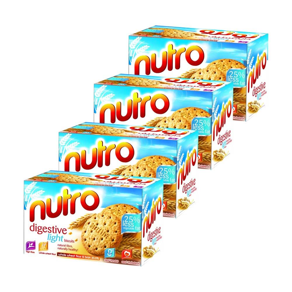Nutro Digestive Biscuits 225g - Whole Wheat Cookies for Breakfast & Tea