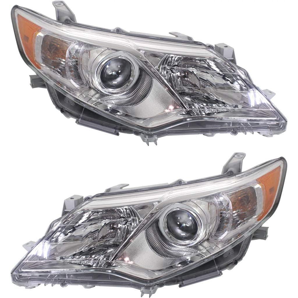 2012-2014 Toyota Camry Headlights Pair - Driver & Passenger Side Replacement for HYBRID Models TO2502211 TO2503211 | 81150-06470 81110-06470 | Perfect for Night Driving & Enhanced Visibility