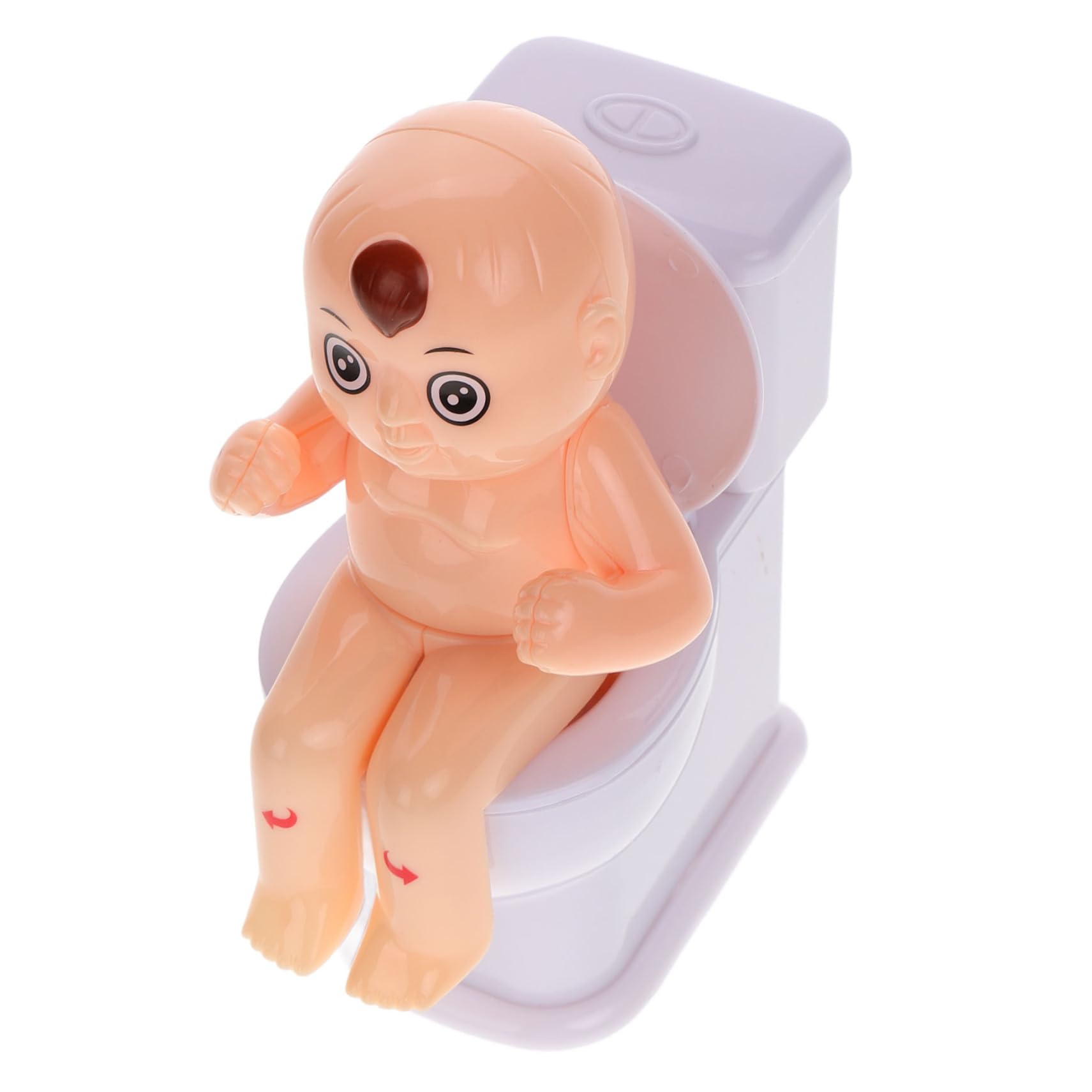 Funny Toilet Doll Toy - Water Spray & Squirting Prank Toy - White Plastic Bathroom Prank Gadget for Parties & Practical Jokes