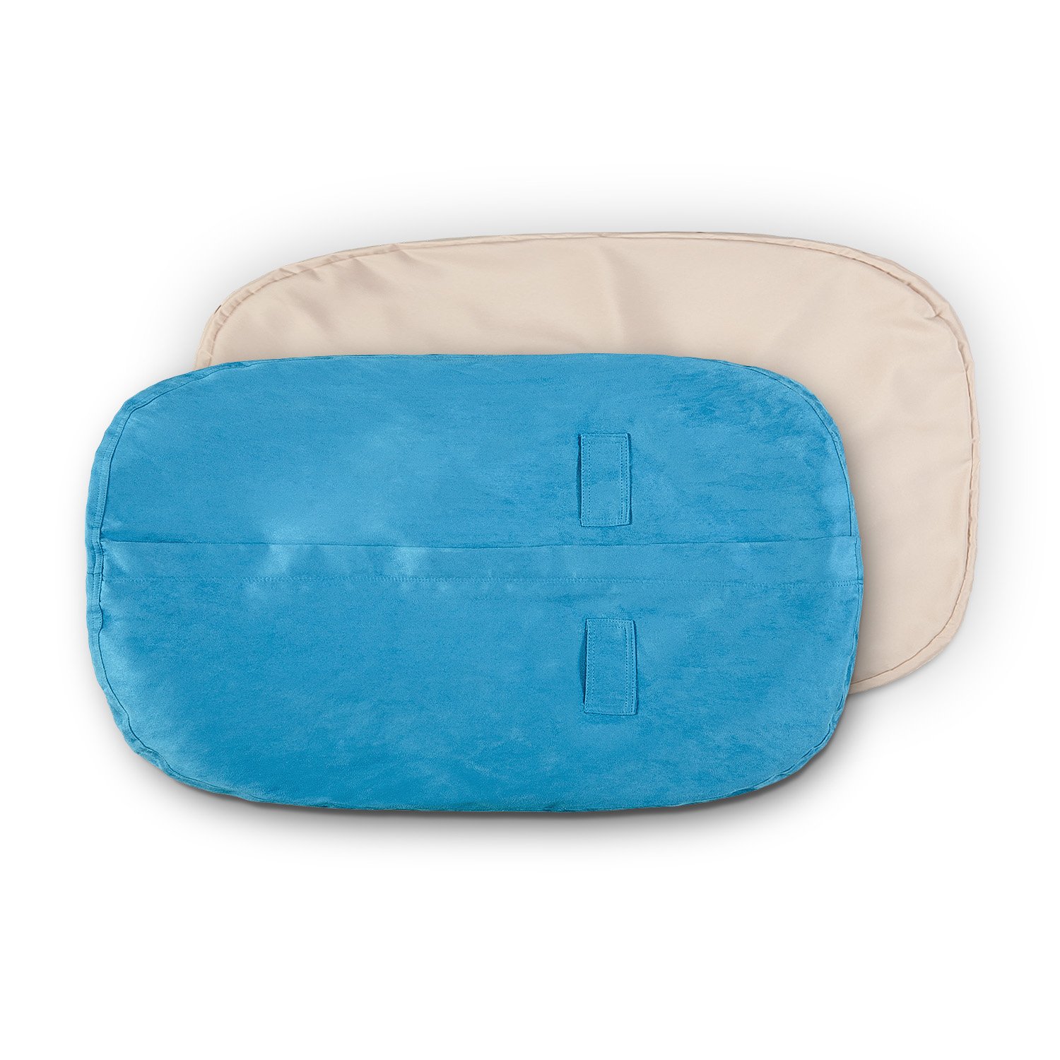 Luxury Microsuede Bean Bag Cover - Machine Washable 7-Foot Replacement Slipcover with Light Blue Inlay | Perfect for Living Room, Game Room & Dorm Decor