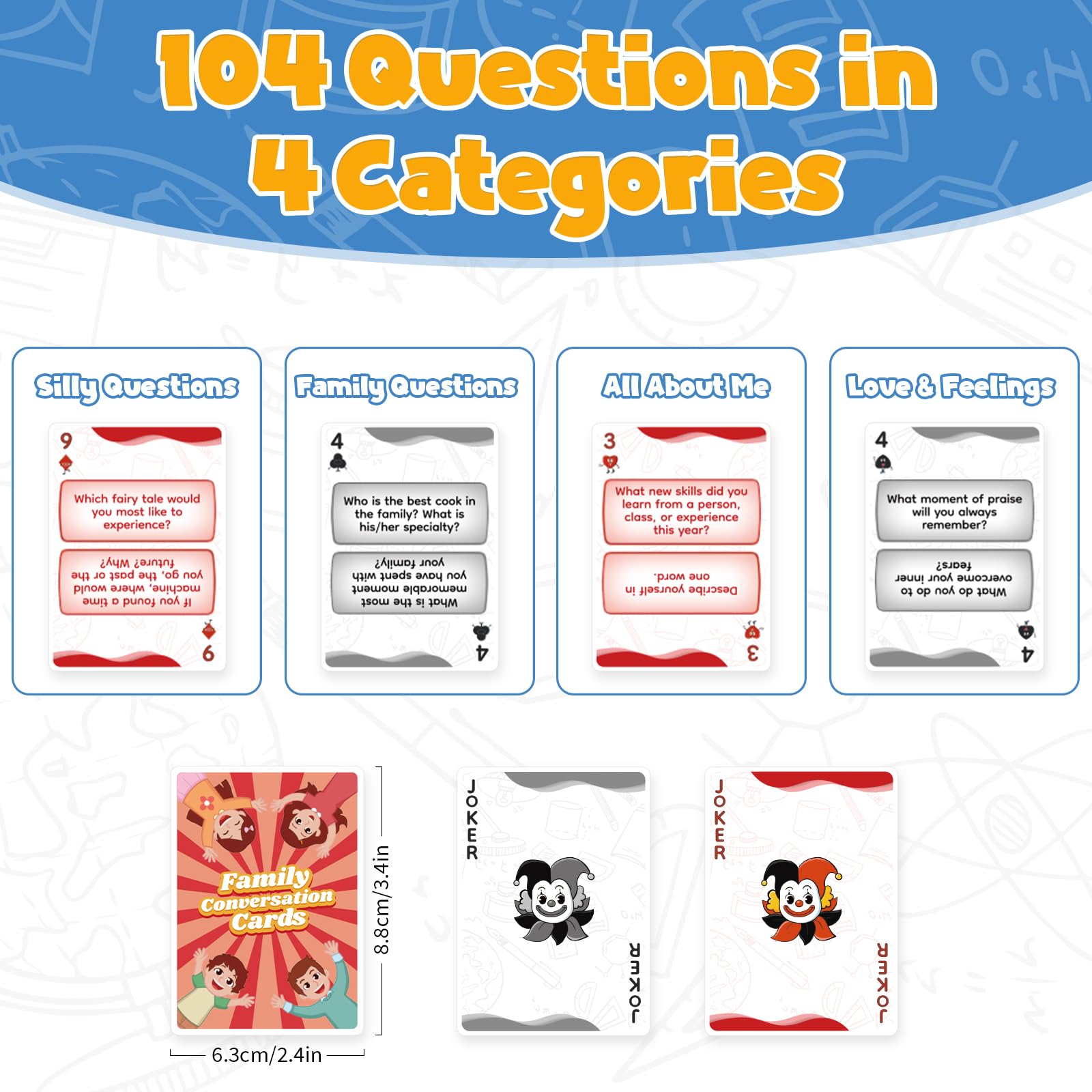 Family Conversation Starter Cards - Fun Question Game for Kids, Teens & Adults | Dinner Table & Road Trip Activities | Board Games for Family Bonding & Quality Time