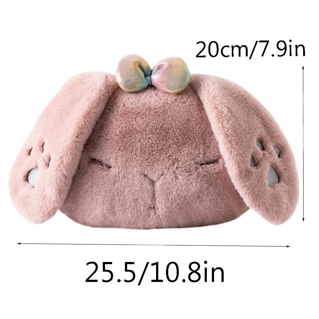 Explosion-Proof Hot Water Bottle with Cute Bunny Plush Cover - Electric Heating Pad for Menstrual Cramps, Back Pain & Shoulder Relief - Gray Warm Therapy for Winter, Bed & Office Use