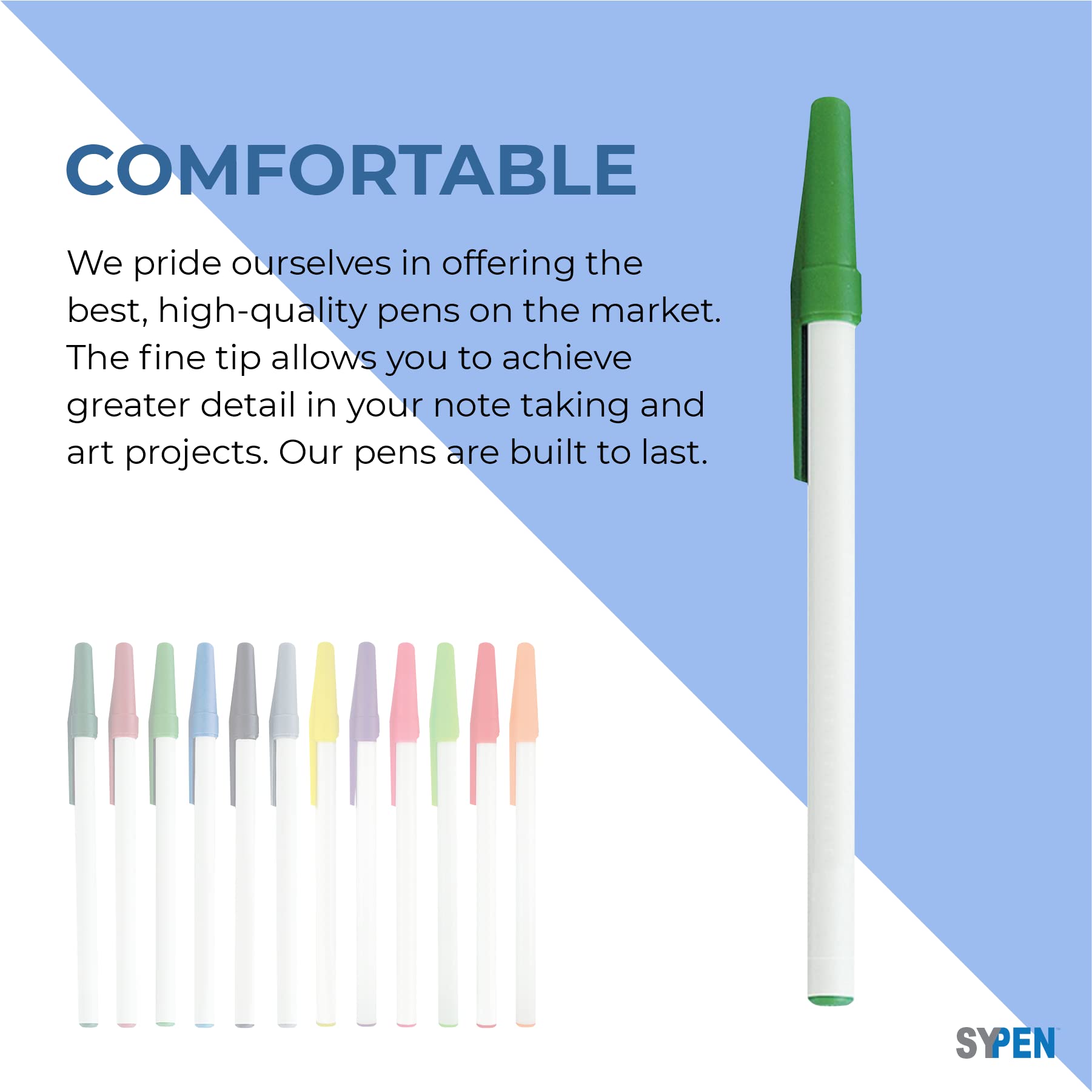 Custom Printed Slim Ballpoint Pens with Cap - 500 Pack Bulk for Business Promotions, Corporate Gifts, Weddings & Events - Personalized Stick Pens with Your Logo/Text - Black Ink Pens for Office, School & Branding