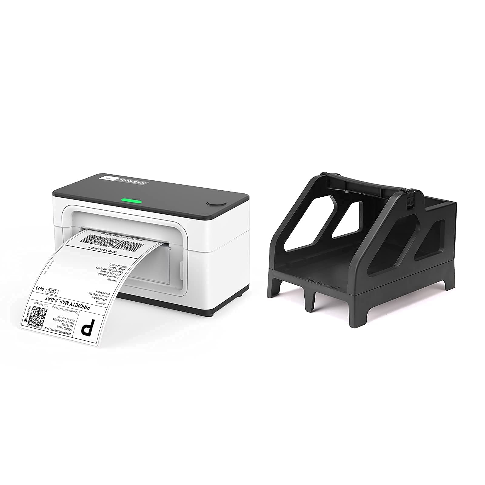 MUNBYN Thermal Label Holder & Dispenser Tray for Rolls and Fan-Fold Labels - Compatible with Desktop Label Printers ITPP941 - Perfect for Shipping, Packaging & Warehouse Organization