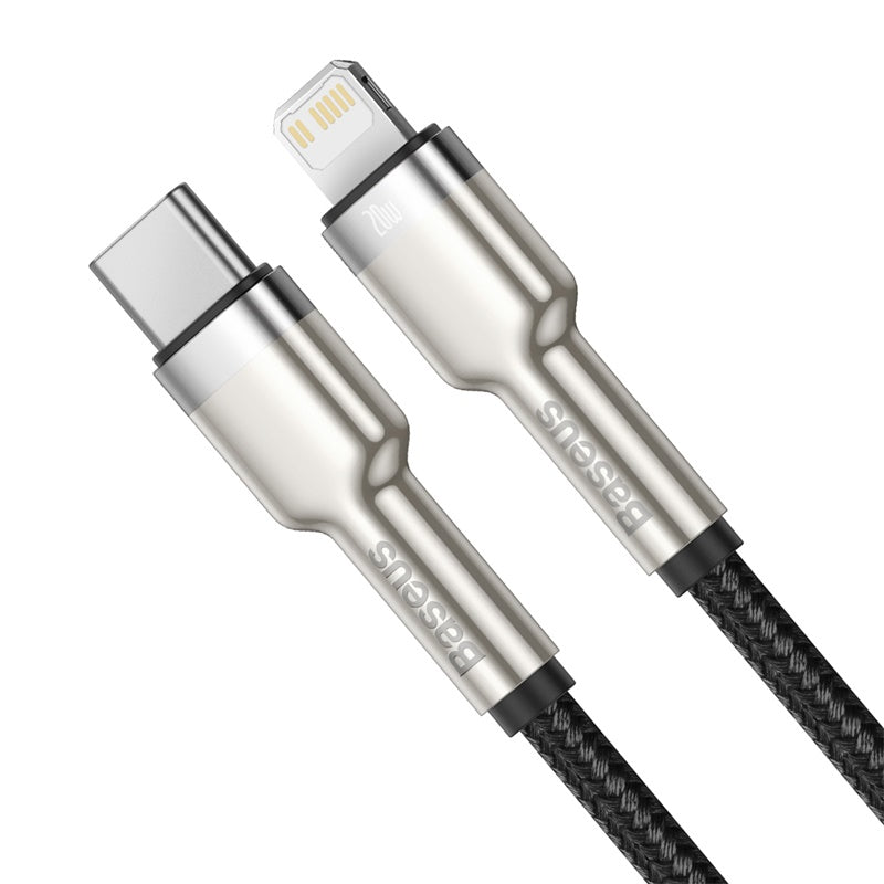Baseus Cafule Premium 1M USB-C to Lightning Fast Charging Cable 20W - Durable Metal Connector for iPhone & iPad - Perfect for Home, Office & Travel