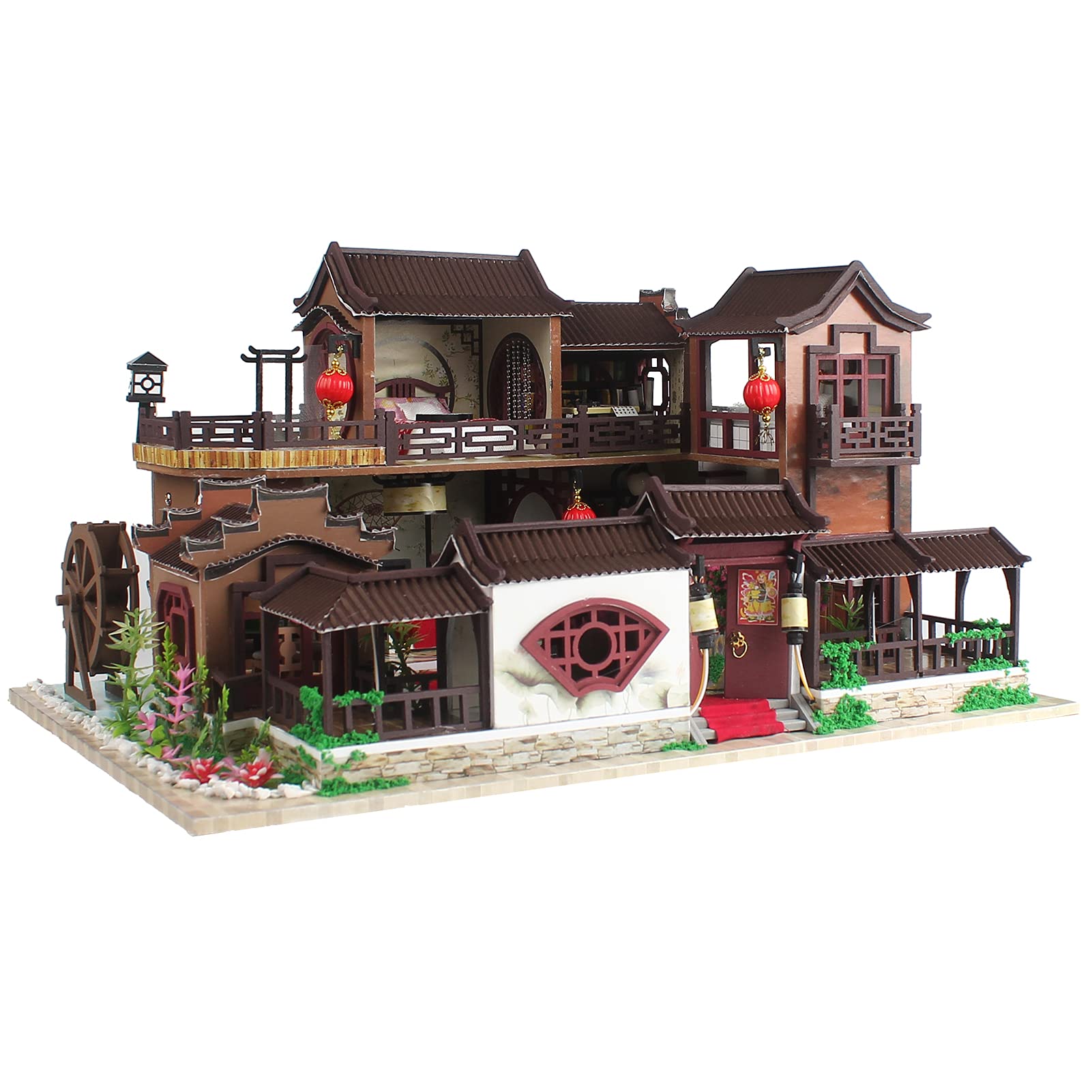 Zerodis Chinese Style Mini Building Kit - Datang Ancient Town Model for Home Decoration, Powered by 2 AA Batteries (Not Included) | Perfect for Collectors, DIY Enthusiasts & Home Decor
