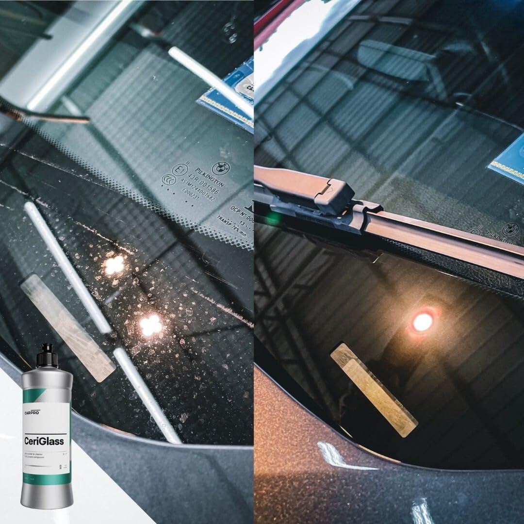 CARPRO CeriGlass Glass Polish & Cleaner Compound - 500ml (17oz) | Professional Auto & Home Glass Restoration | Removes Scratches, Water Spots & Oxidation for Crystal Clear Windows & Mirrors