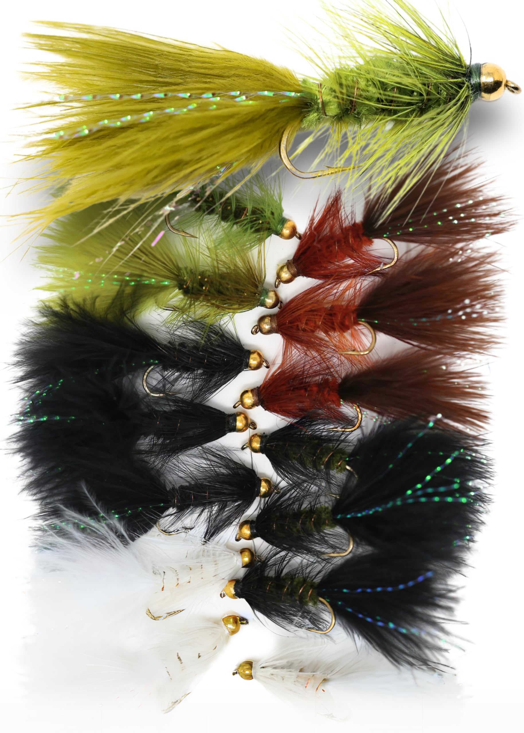 Woolly Bugger Flies for Trout Fly Fishing - Premium Streamer Fly Assortment | Perfect for Freshwater Fishing in Rivers, Lakes, and Streams
