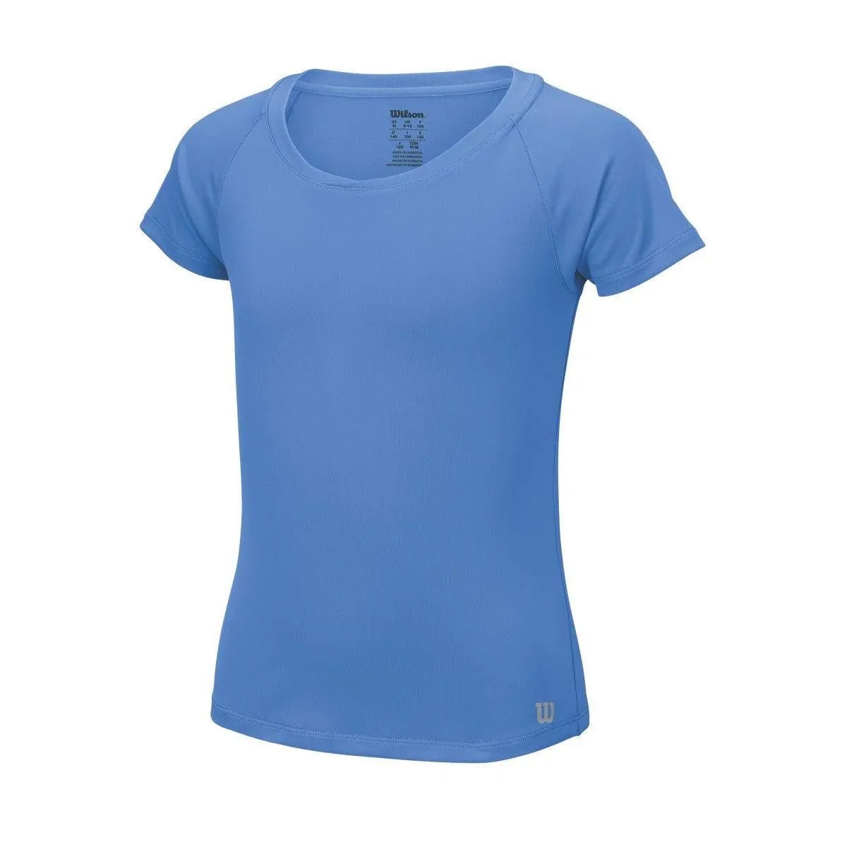 Wilson Girls' Core Cap Sleeve Tennis Shirt - Breathable Moisture-Wicking Performance Top for Junior Tennis Players (Blue) - Perfect for Training, Matches & School Sports