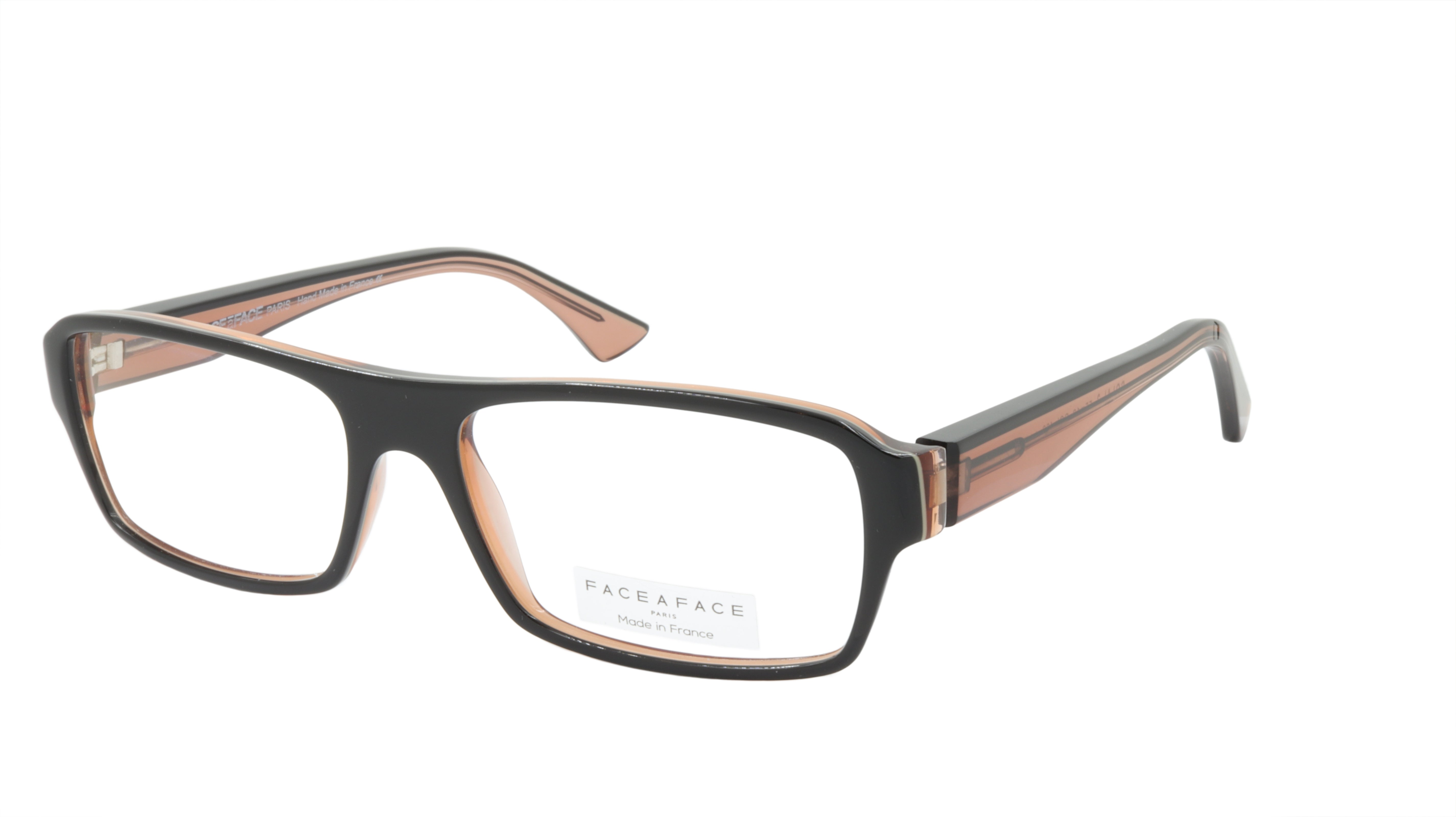 Face A Face SOLAL 3 Eyeglasses Frame - Acetate Black with Yellow & Praline Accents | Stylish Unisex Optical Glasses for Work, Reading & Everyday Wear