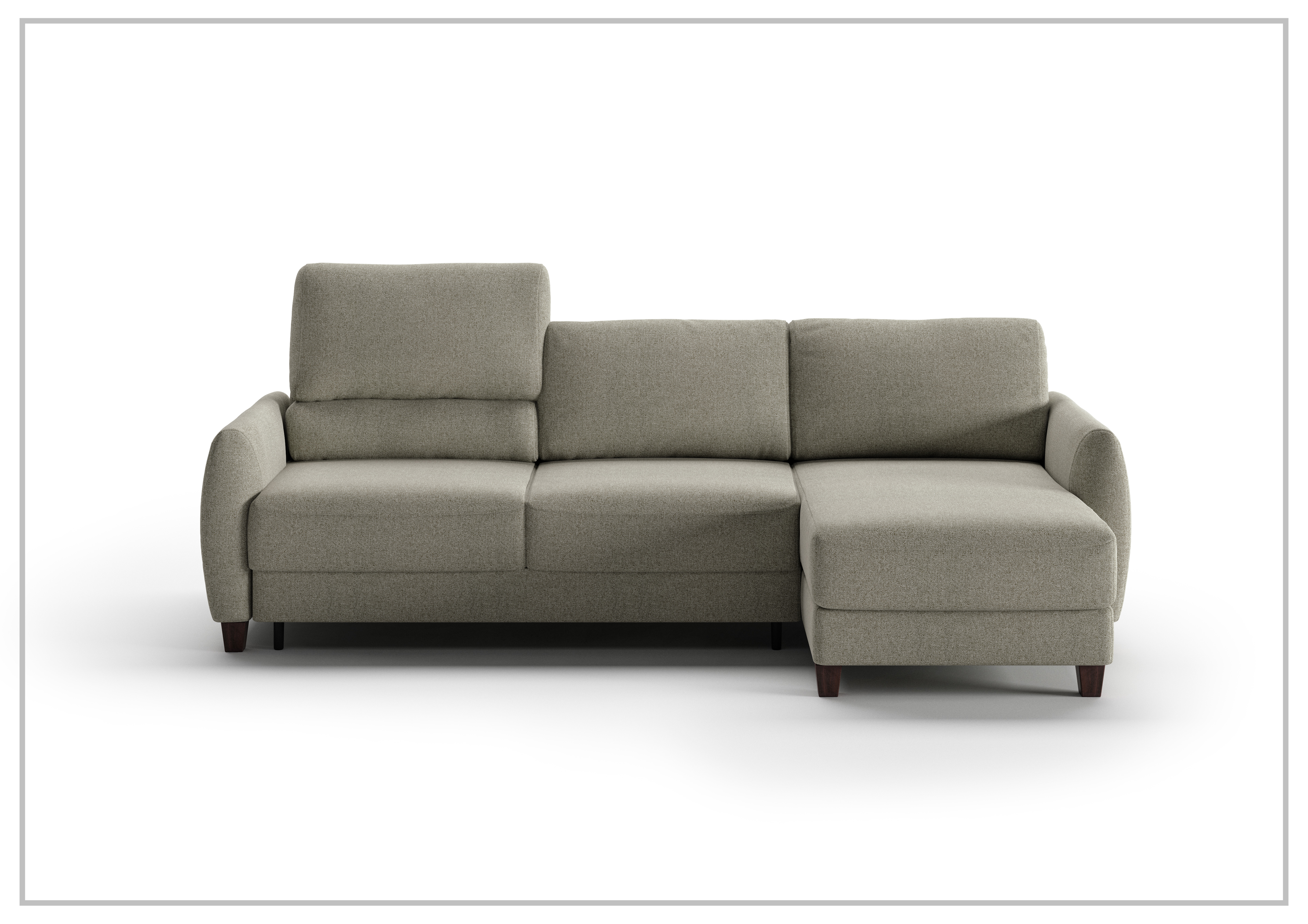 Luonto Delta 3-Seater Fabric Full XL Sectional Sofa Sleeper with Reversible Chaise - Modern Living Room Furniture for Small Spaces, Comfortable Sleeper Sofa for Guests, Perfect for Apartments and Cozy Homes