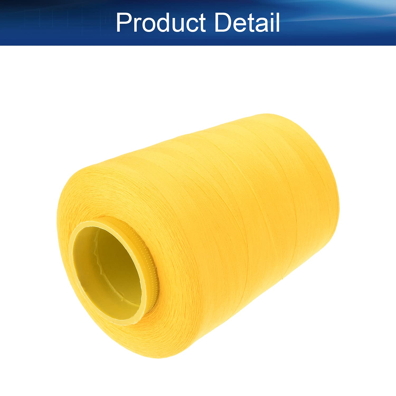 Bettomshin 1Pcs High-Quality Polyester Serger Machine Thread - 8000 Yards Per Spool, Embroidery & Connecting Thread (402 Dia) for Manual & Machine Sewing - Vibrant Yellow 385 - Perfect for Quilting, Garment Construction & Craft Projects