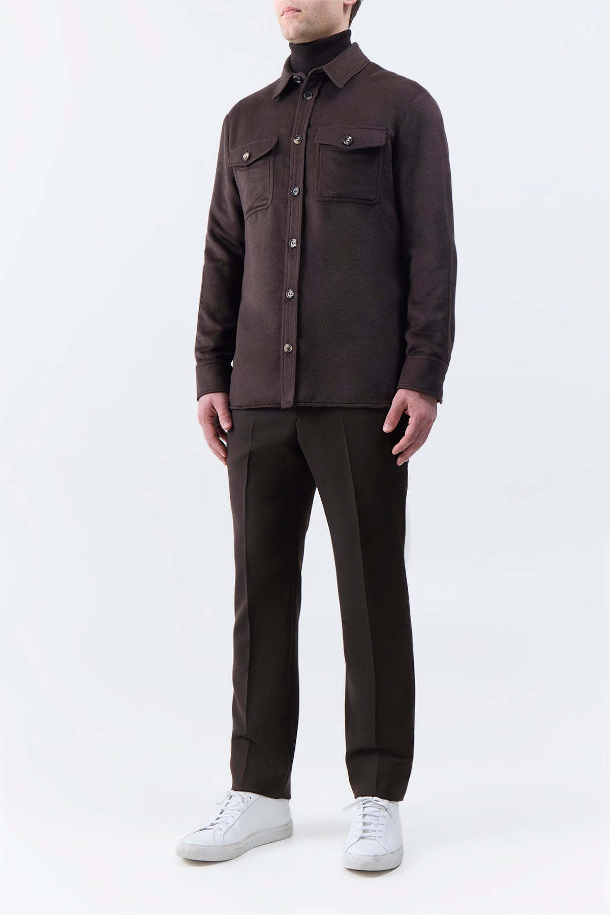 Lucas Overshirt in Chocolate Brown - Winter Silk Blend Jacket for Men | Cozy Layering for Cold Weather & Casual Outfits