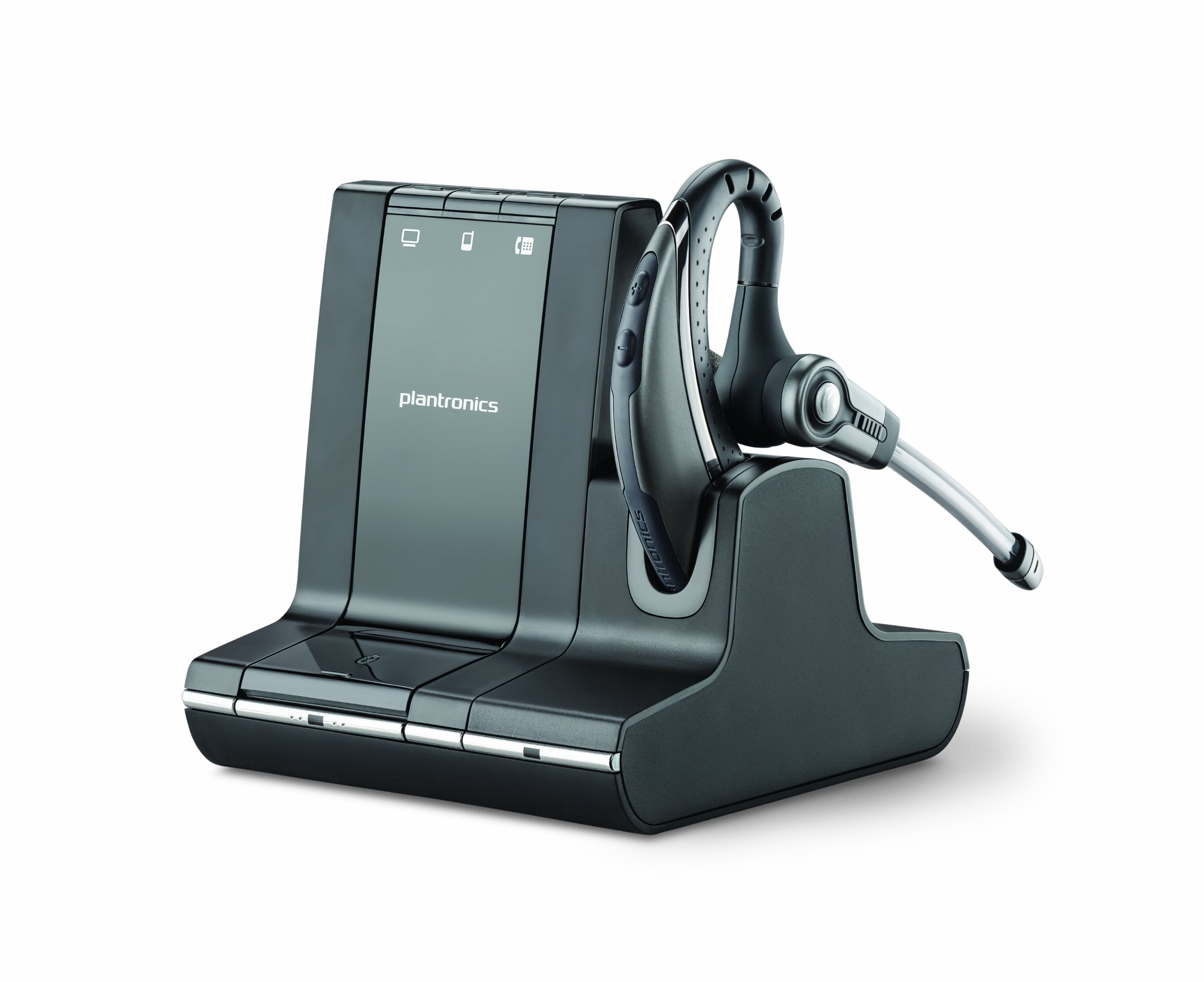 Plantronics Savi W730-M Wireless Over-The-Ear Headset with Noise Cancelling Mic (84002-11) - Certified Renewed for Office, Call Center & Remote Work