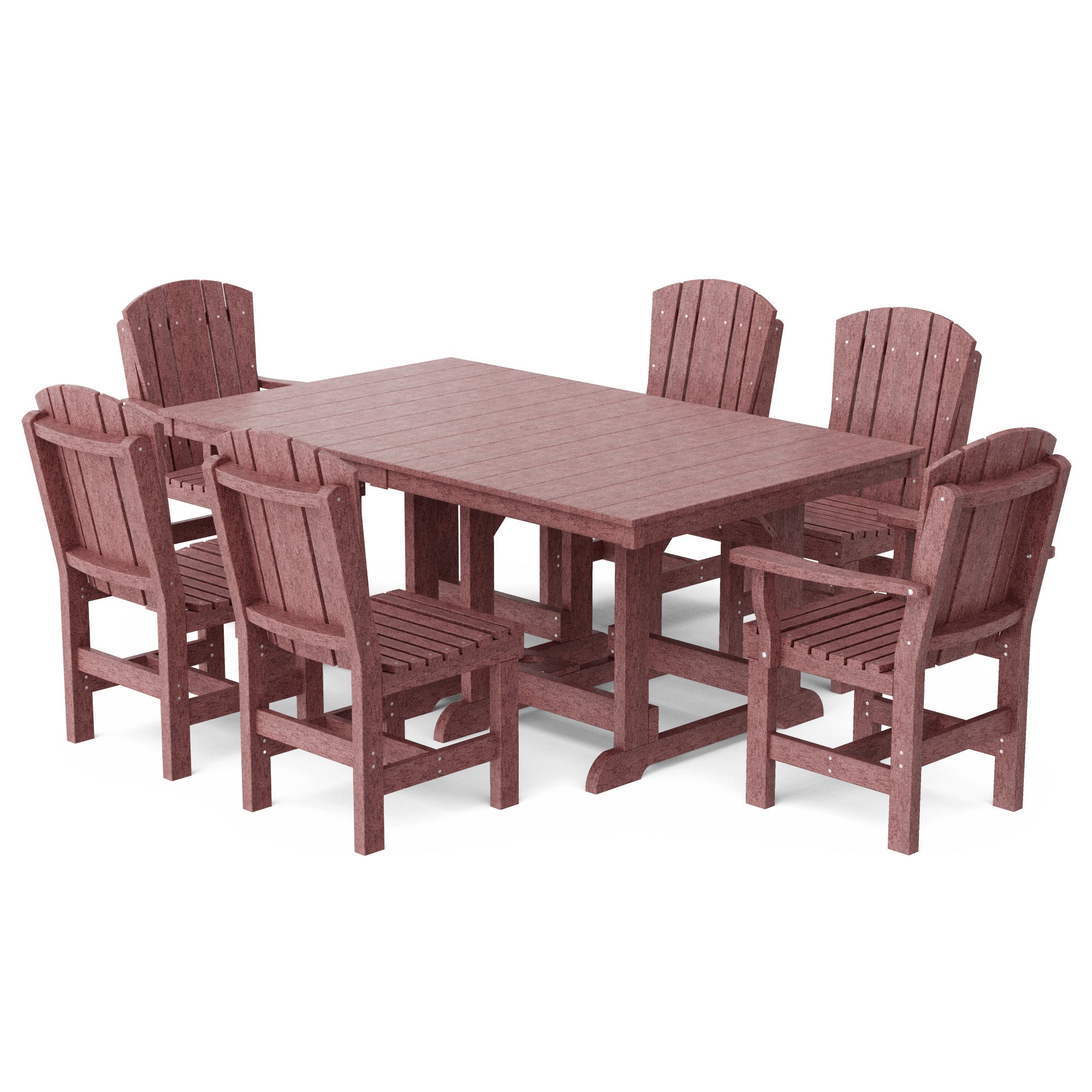 Heritage 7-Piece 44x72 Inch Dining Table Set with Chairs - Perfect for Family Gatherings, Dinner Parties & Outdoor Entertaining