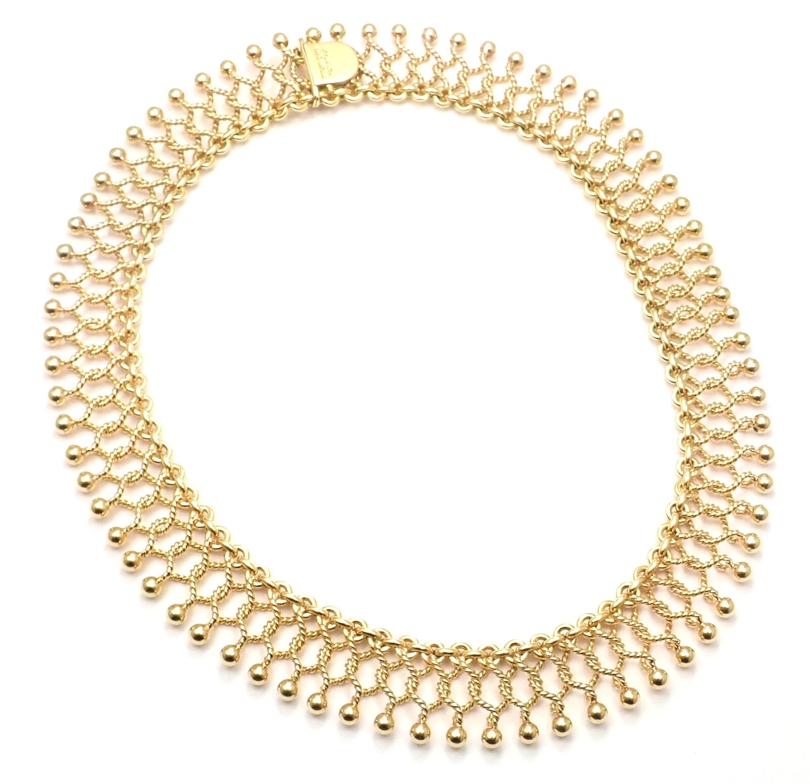 Authentic Vintage Tiffany & Co 18k Yellow Gold Cleopatra Collar Link Necklace - Elegant Statement Jewelry for Women, Perfect for Parties, Weddings & Special Occasions