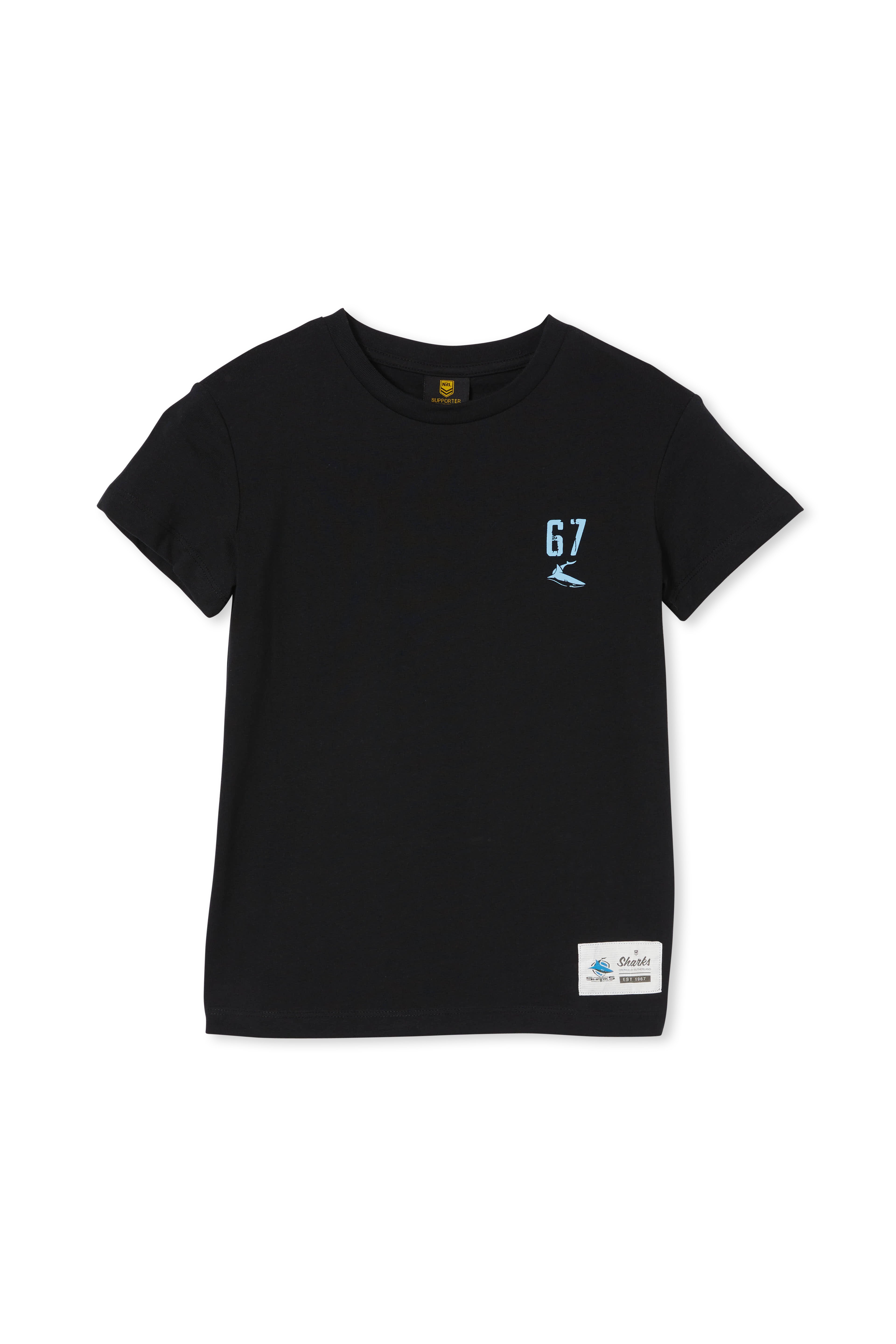 Cronulla Sharks Youth Monogram T-Shirt - Comfortable & Stylish for School, Sports & Everyday Wear
