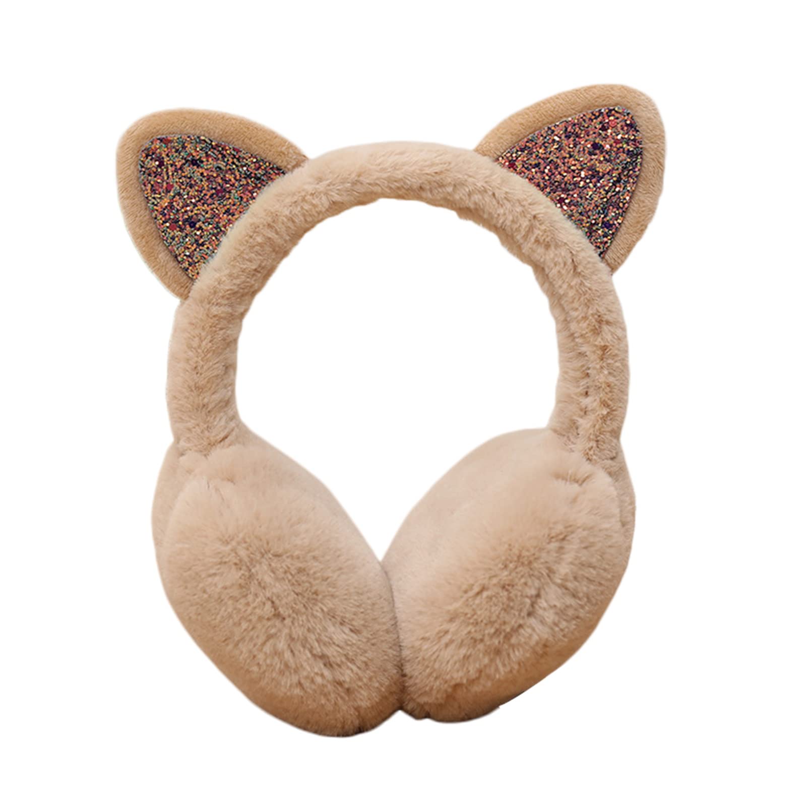 YOXIER Thickened Coldproof Ear Muffs with Sequins - Winter Ear Warmers for Women & Girls - Perfect for School, Outdoor Activities, and Winter Sports