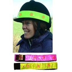 Flashing LED Reflective Horse Riding Hat Band with Batteries Included - High Visibility Safety Gear for Night Riding, Equestrian Sports & Outdoor Activities