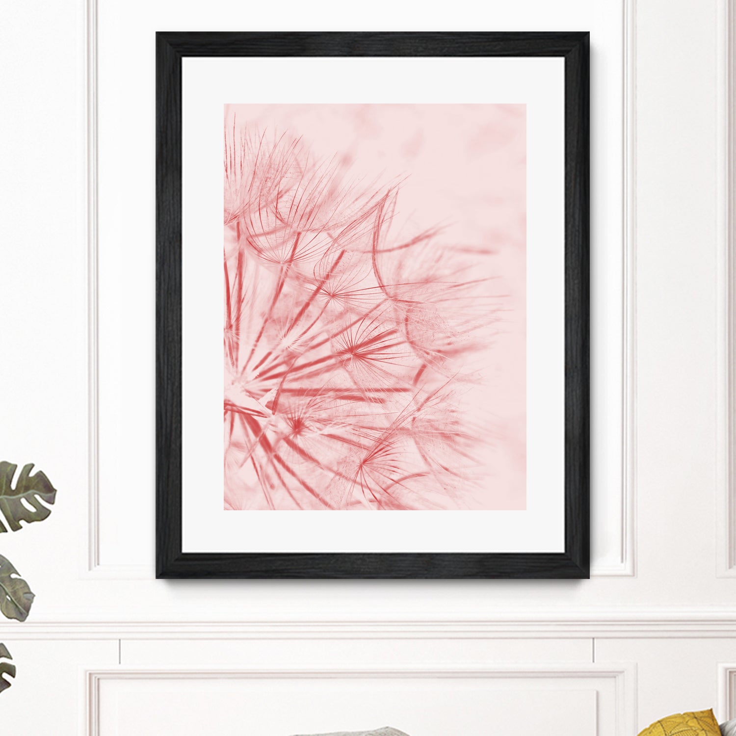 Pink Dandelion Wall Art - Floral Home Decor for Living Room, Bedroom & Office - Elegant Botanical Print for Modern Interior Design