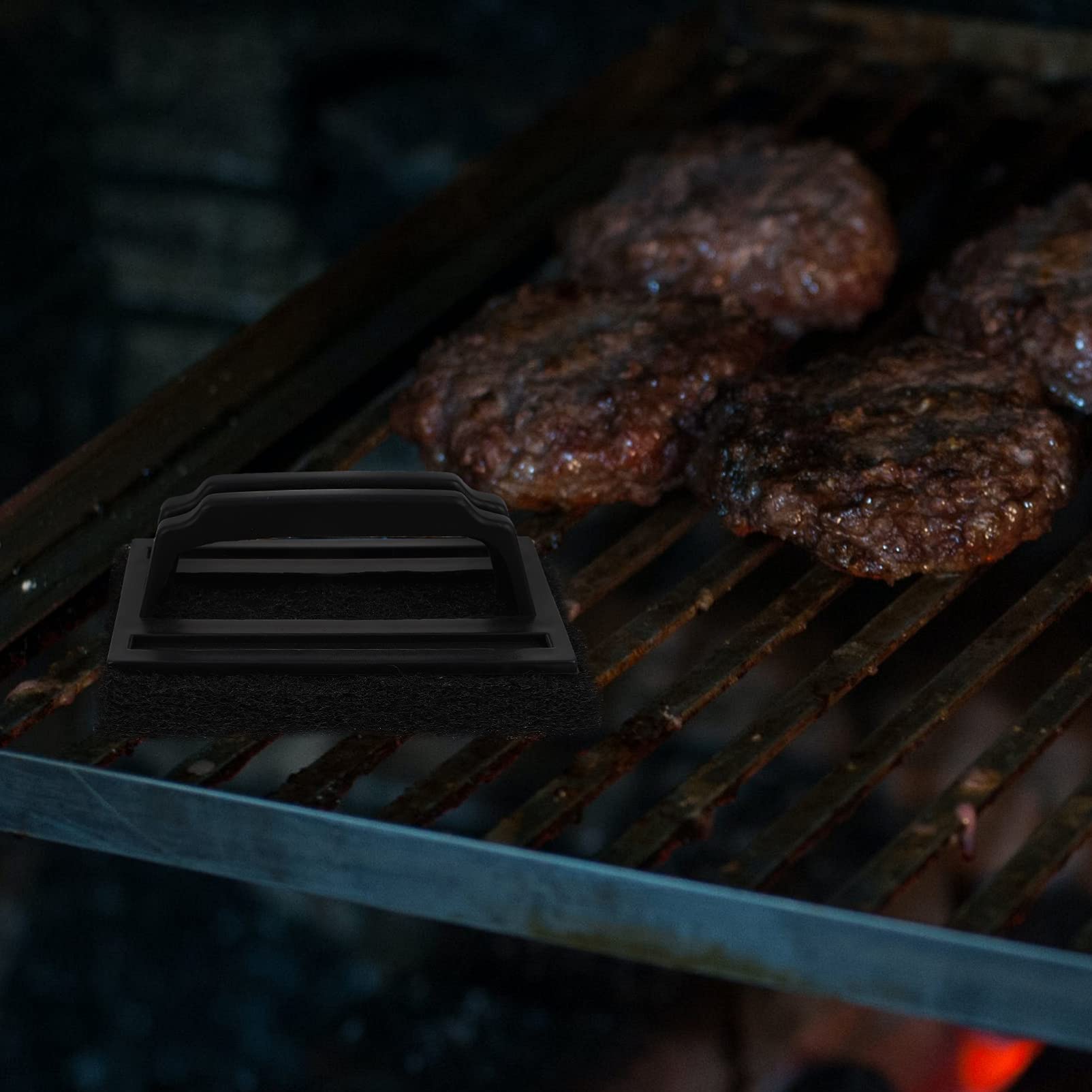 3-Pack Hemoton Grill Cleaning Brush Set - Heavy Duty BBQ Scrubber Pads with Replaceable Scraper, Bristle-Free Grill Brush for Outdoor Gas & Charcoal Grills - Perfect for Backyard BBQs, Camping & Tailgating