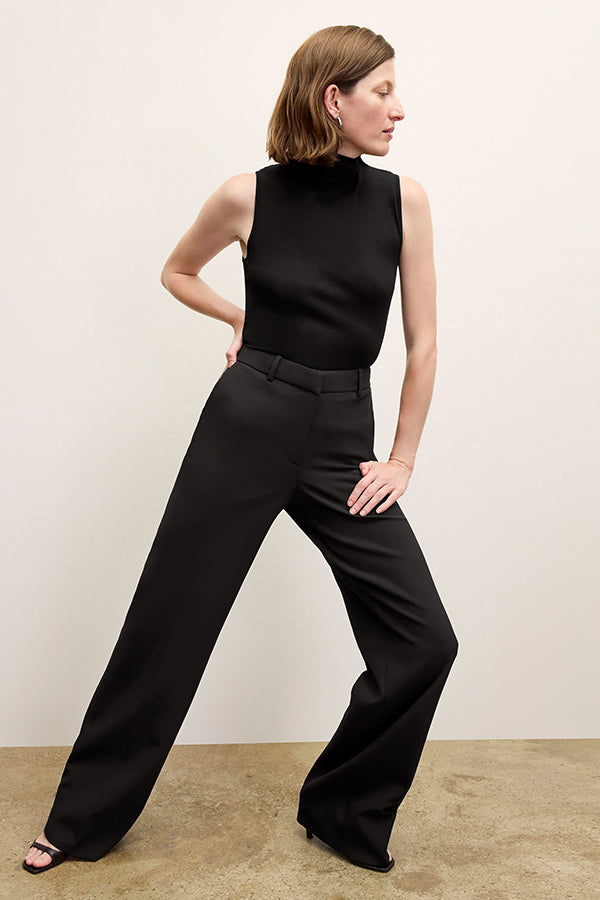 Tinsley Wide Leg Pants for Women - Stretchy Comfort Suit Pants in Black | Perfect for Office, Business Casual & Formal Wear
