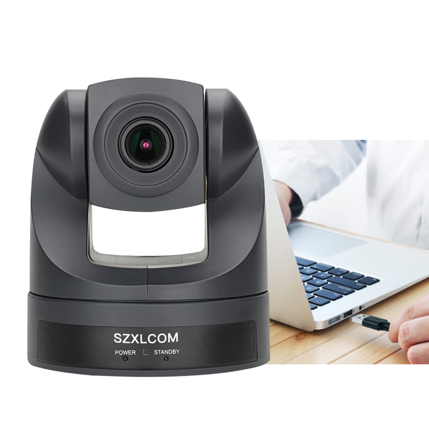 SZXLCOM PTZ Camera with 3X Optical Zoom - 1080P HD USB 2.0 Video Conference Webcam for Online Meetings, Webinars, Church Live Streaming & Distance Learning - Plug & Play USB Web Camera for Zoom/Skype/Teams