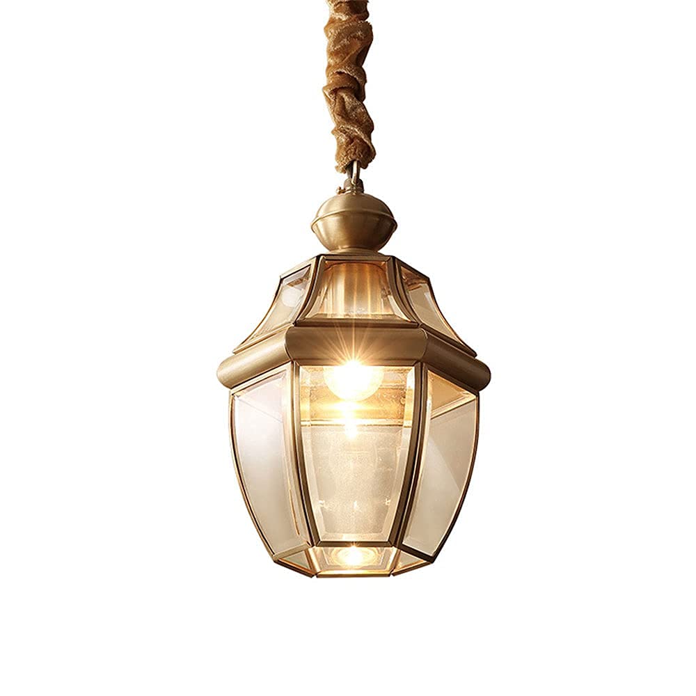 Vintage Outdoor Ceiling Pendant Light - IP65 Waterproof Hanging Lantern with E27 Base - Retro Glass & Aluminum Shade - Perfect for Patio, Garden, Porch & Balcony Lighting - Weatherproof Decorative Lighting for Outdoor Dining & Entertaining Areas