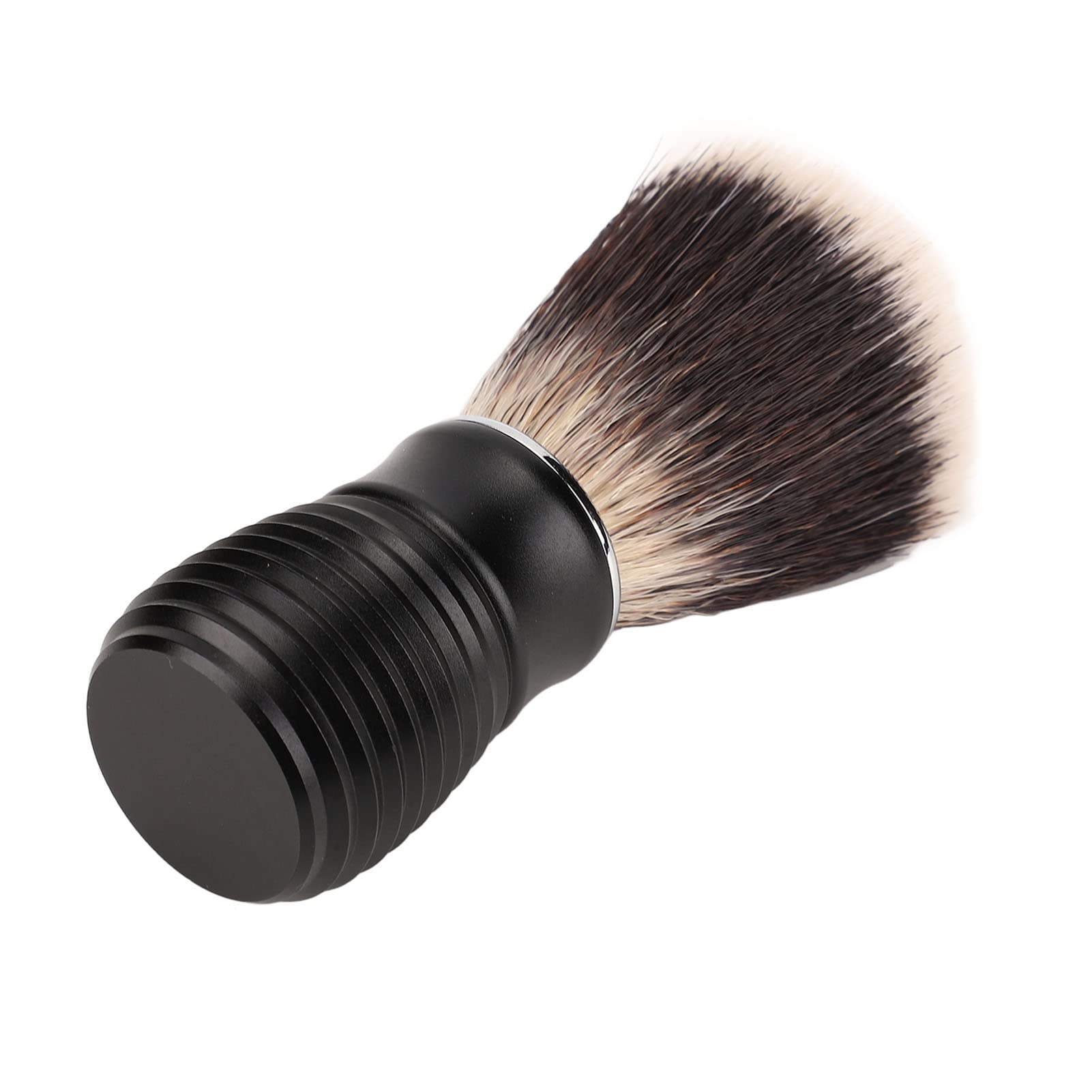 Premium Men's Shaving Brush - Aluminum Alloy Handle Nylon Bristle Beard & Facial Hair Cleansing Brush for Safety/Double Edge/Straight Razors | Portable for Home Salon & Travel Grooming Kit