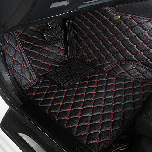 Premium Custom Fit All-Weather 3D Car Floor Mats for Acura MDX 2014-2017 (7-Seater) - Luxury Black/Red Interior Protection - Perfect for Daily Commute, Road Trips & Family Adventures