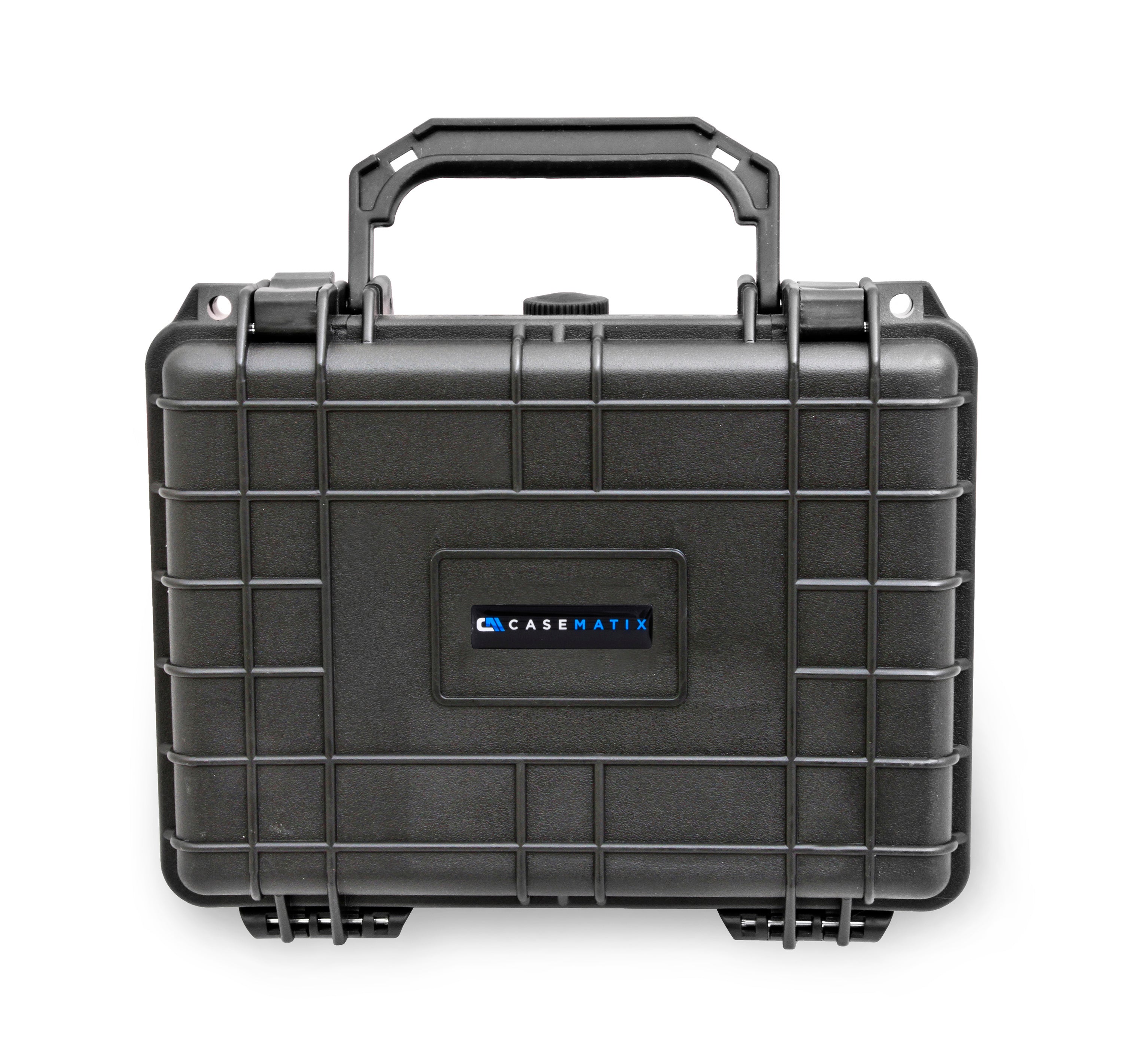 CASEMATIX 9 Waterproof Hard Travel Case with Padlock Rings & Customizable Foam - Fits 6.5x4.25x3 Inch Accessories - Perfect for Camera Gear, Electronics & Travel Essentials
