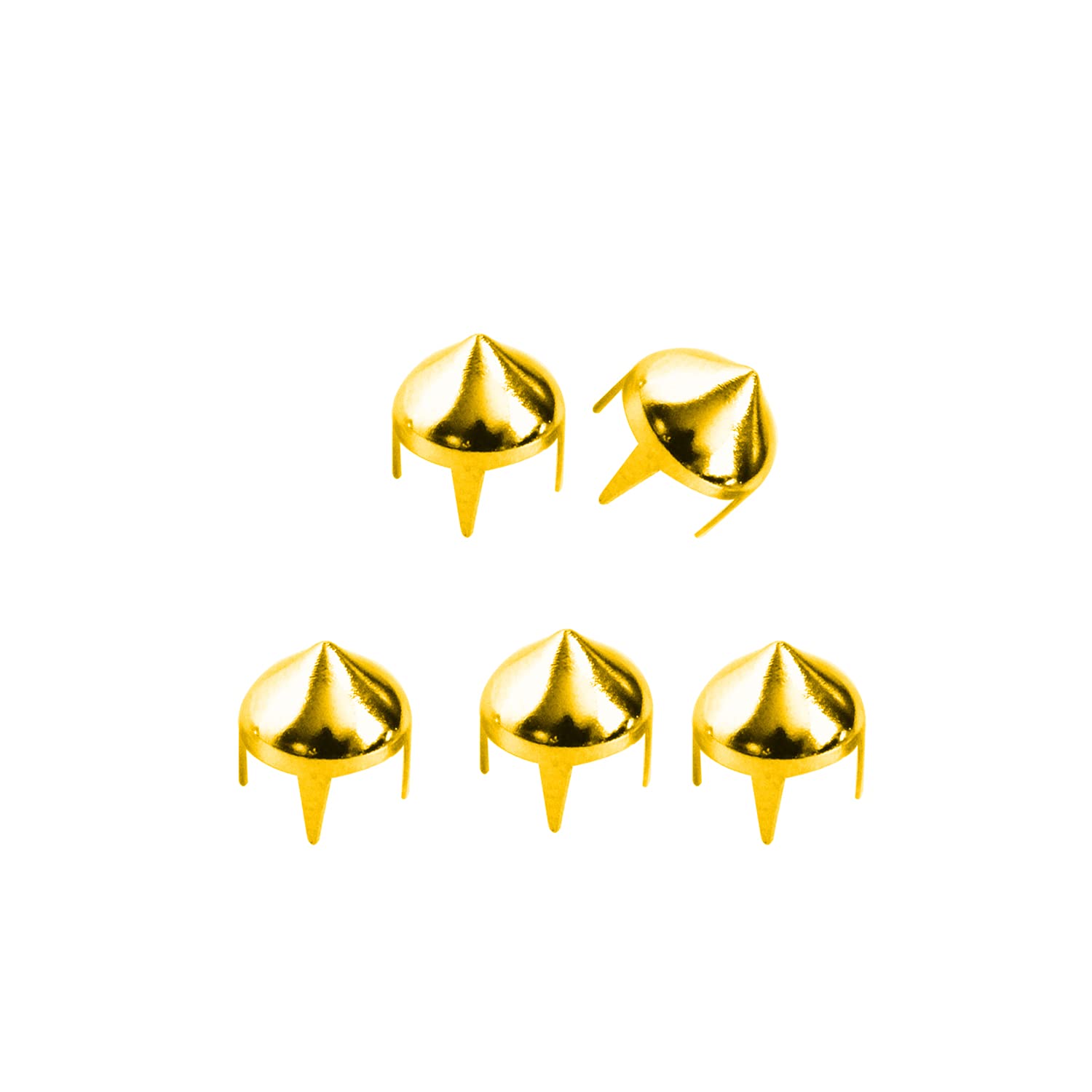 High Cone Spike Studs Rivets 6.5mm Gold - Embellishment for Bags, Belts, Leather Crafts & Clothing | DIY Fashion Accessories & Punk Style Decor
