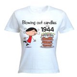 Vintage 70th Birthday T-Shirt for Women - 'Blowing Out Candles Since 1945' Funny Birthday Gift Idea - Perfect for Milestone Celebrations & Party Outfits