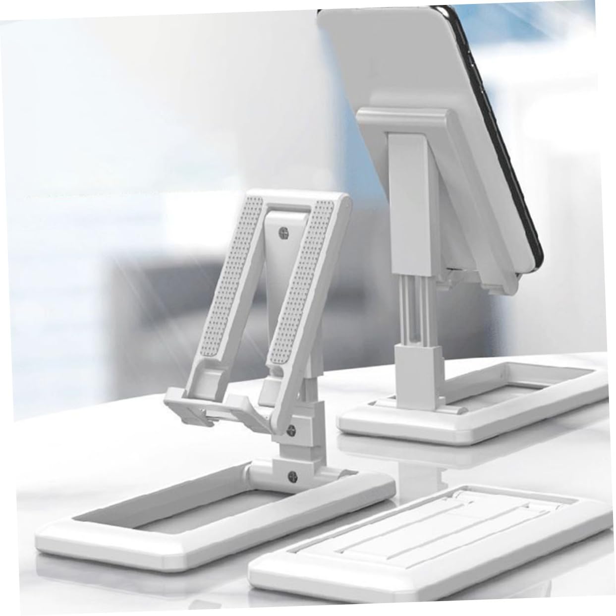 Universal Adjustable Phone Stand - Portable Desk Cell Phone Holder for iPhone, Samsung & Smartphones - Perfect for Home, Office & Video Calls