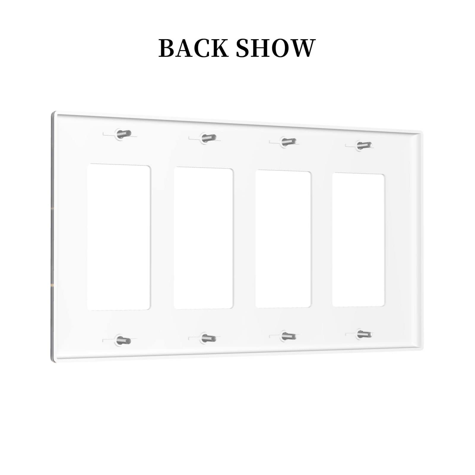 Modern Abstract Diamond Pattern Light Switch Cover - 4 Gang Rocker Switch Plate (4.50