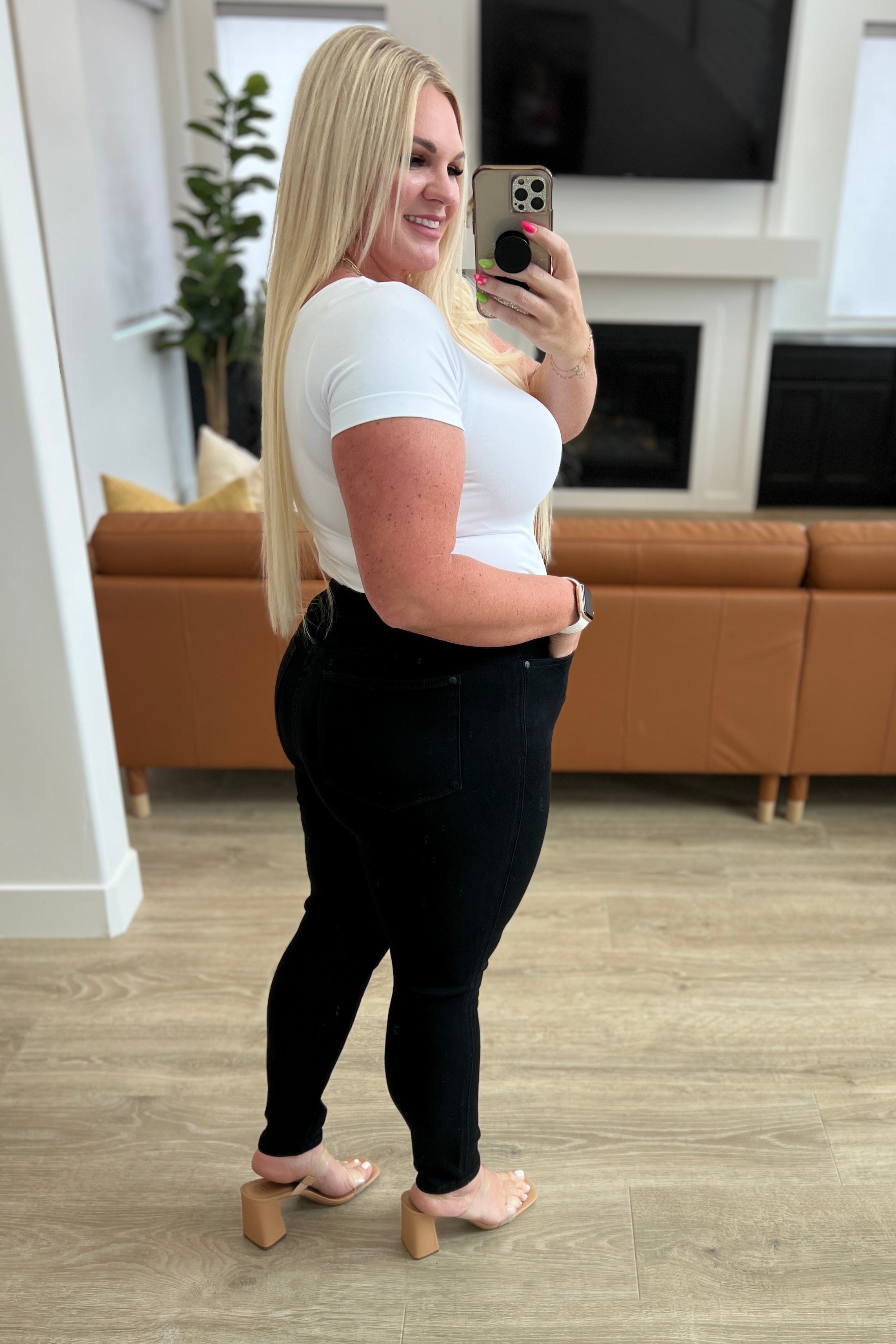 Audrey High Rise Control Top Classic Skinny Jeans for Women - Slimming Black Denim Pants | Perfect for Work, Date Night & Everyday Wear
