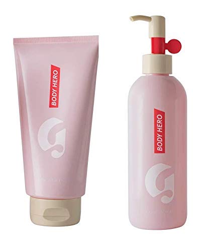 Glossier Body Hero Duo Set - Daily Oil Wash & Perfecting Cream (8.4 fl oz/250 ml Each) for Hydrated, Glowing Skin | Shower & Post-Shower Skincare Routine