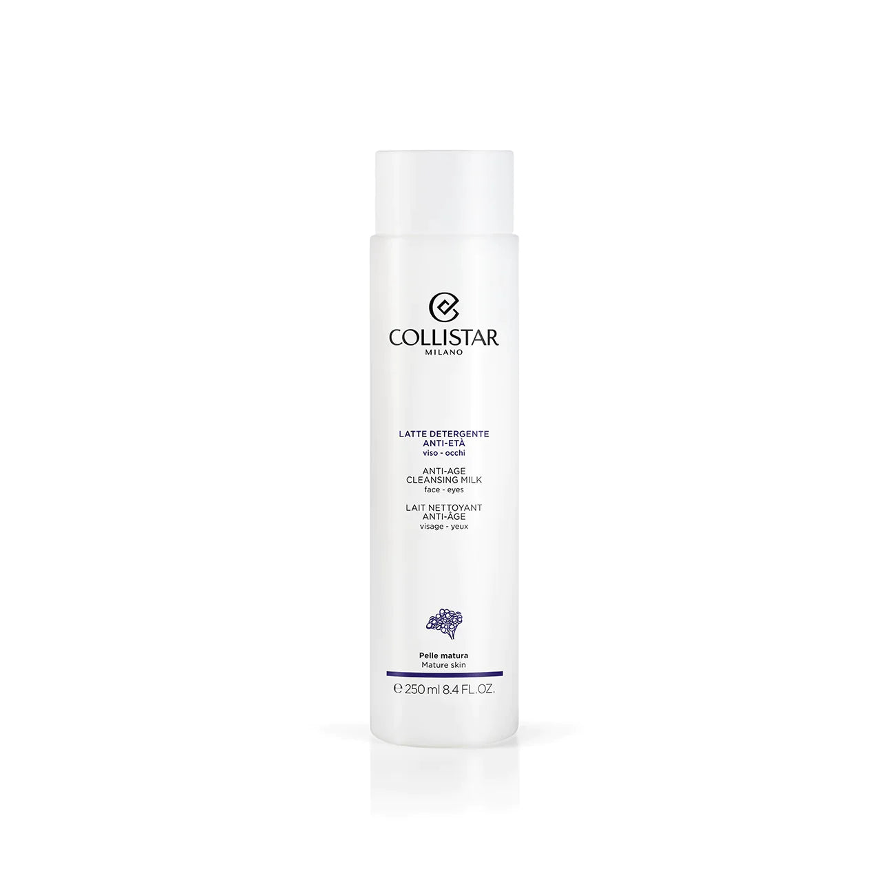 Collistar Anti-Aging Cleansing Milk for Mature Skin - Gentle Daily Face Wash with Hydrating Formula for Wrinkles & Fine Lines | Perfect for Morning & Night Skincare Routine